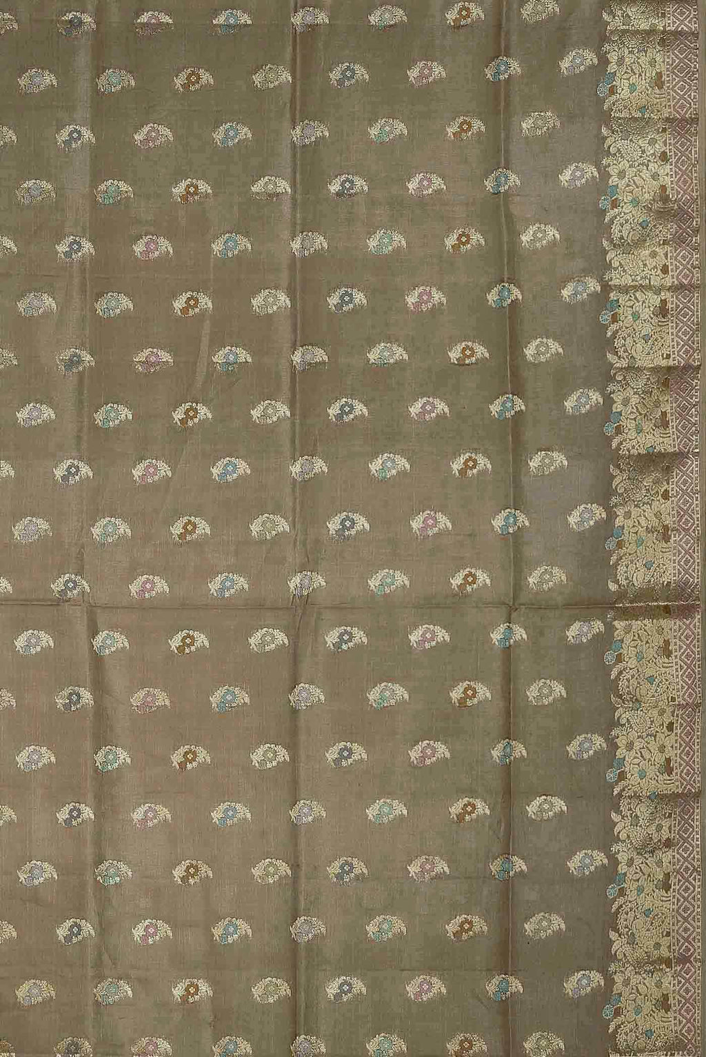 Grey Banarasi Raw Silk Saree