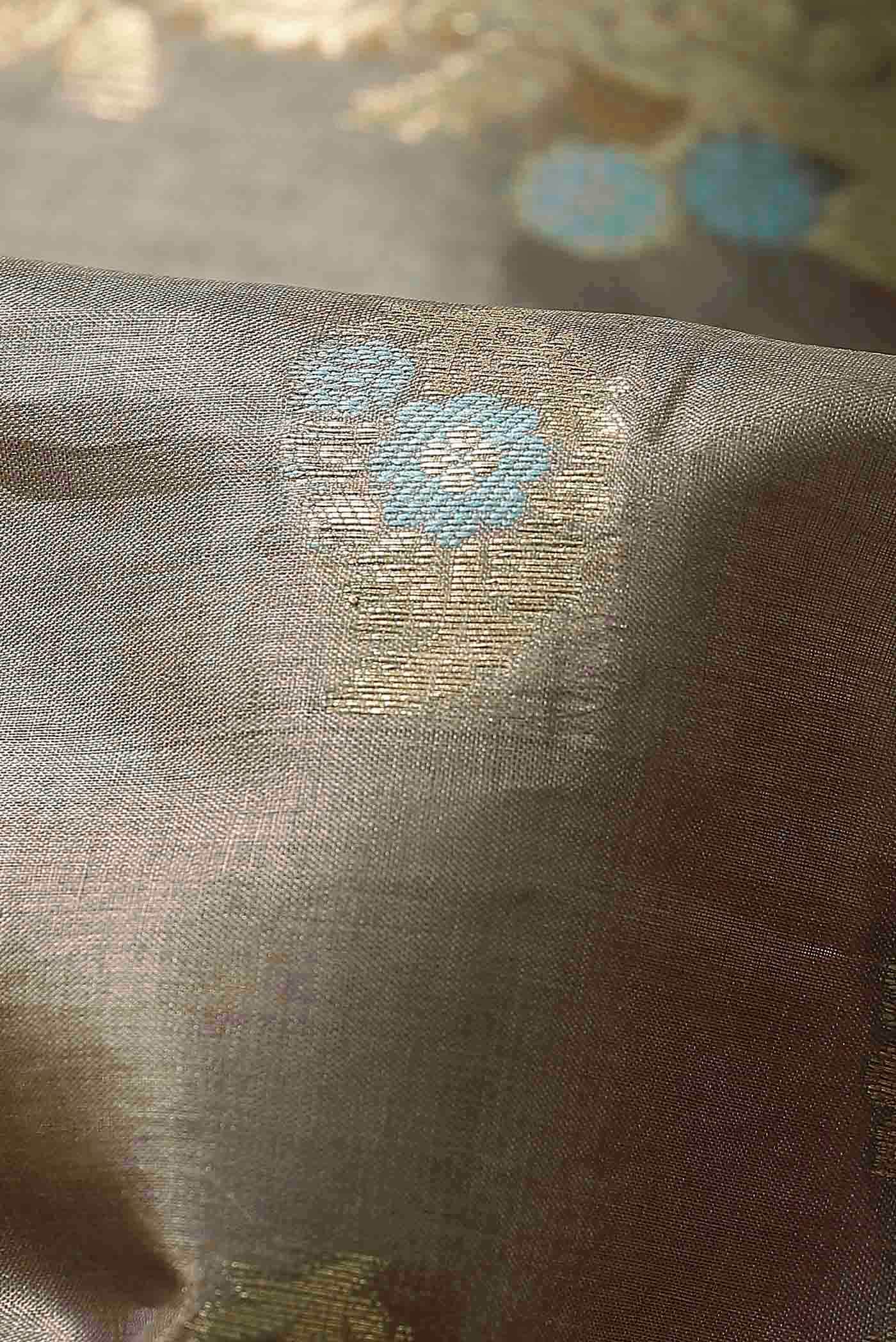 Grey Banarasi Raw Silk Saree