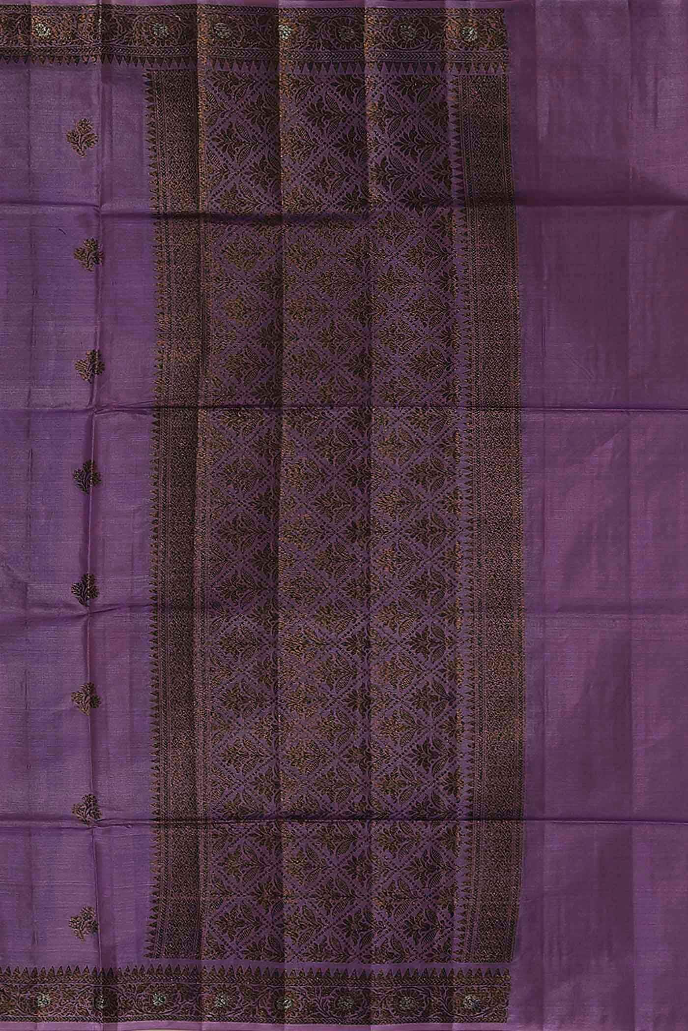 Grey Banarasi Raw Silk Saree