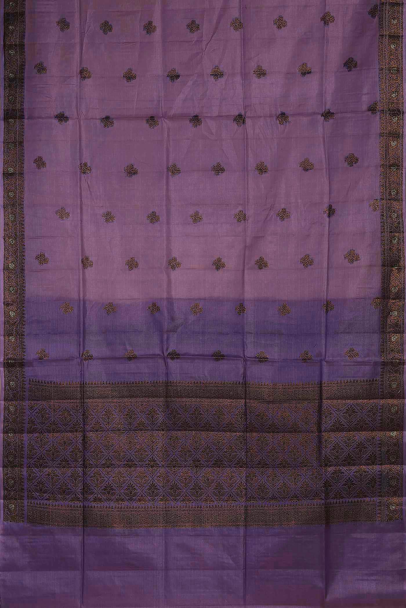 Grey Banarasi Raw Silk Saree