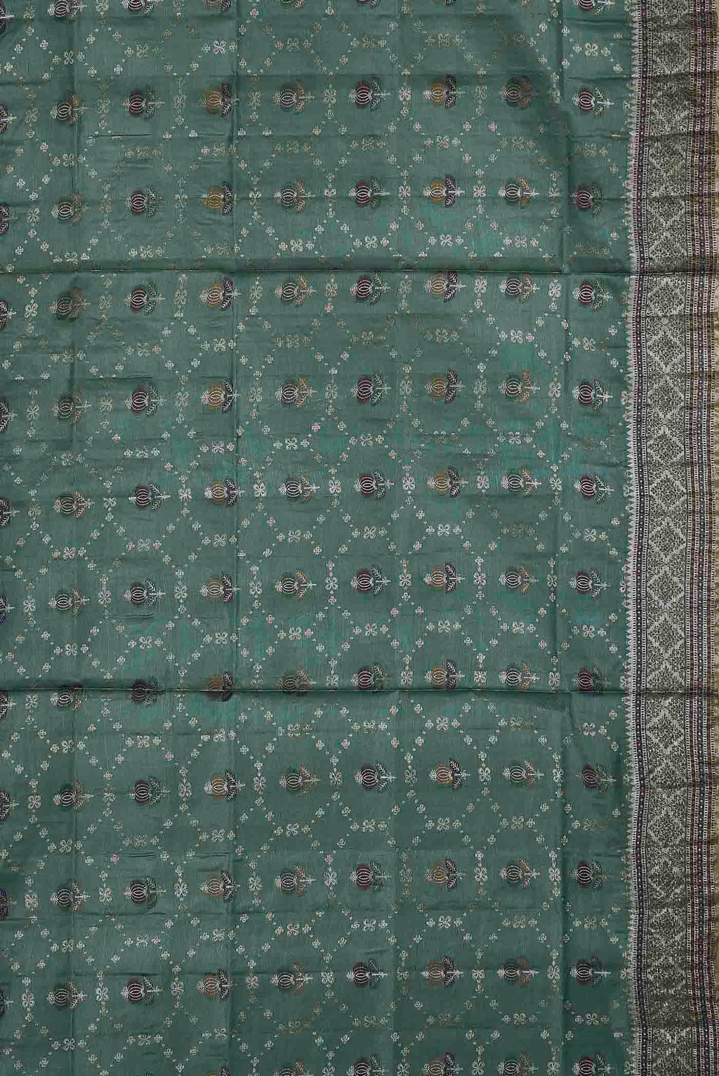 Green Banarasi Raw Silk Saree