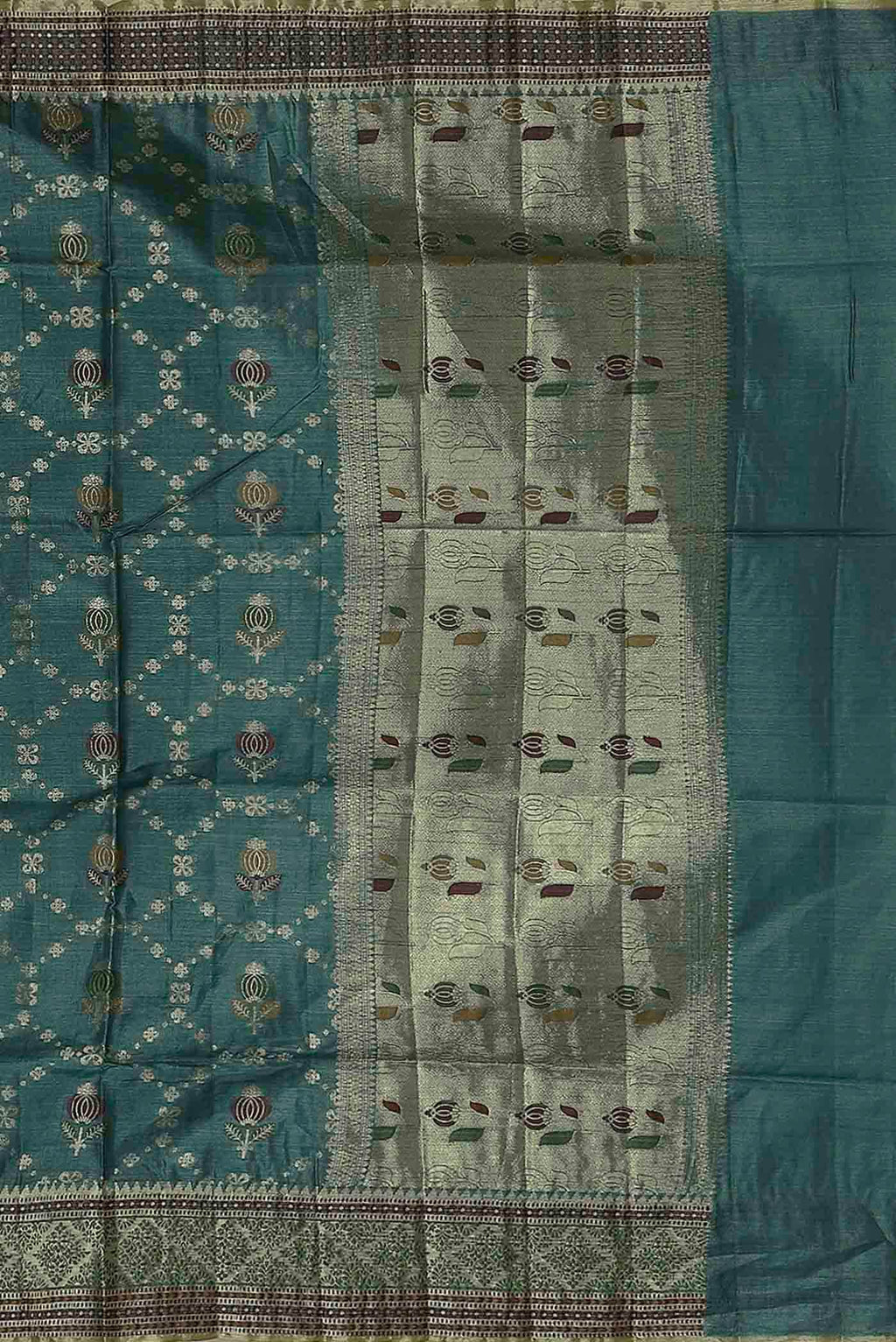 Green Banarasi Raw Silk Saree
