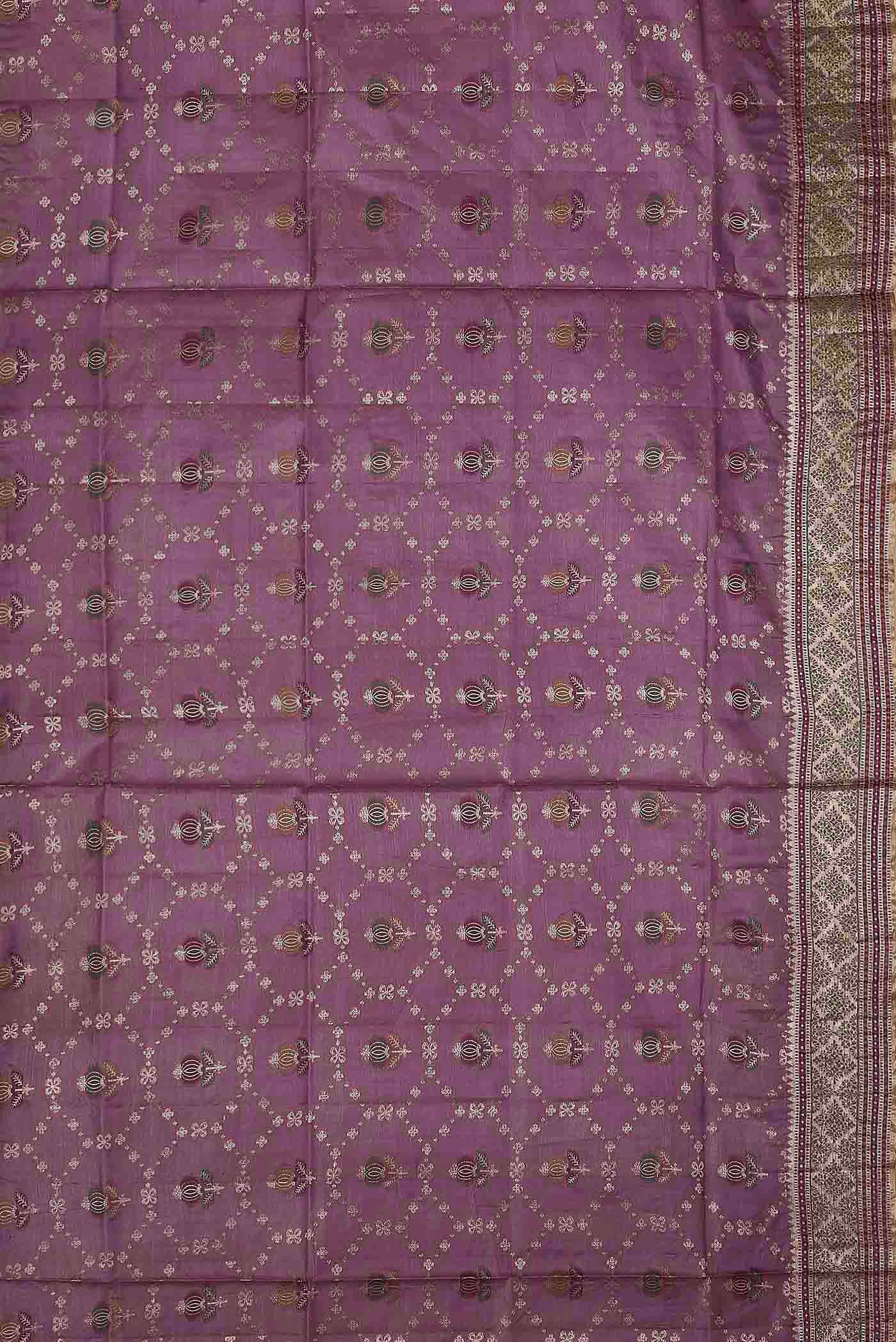 Purple Banarasi Raw Silk Saree