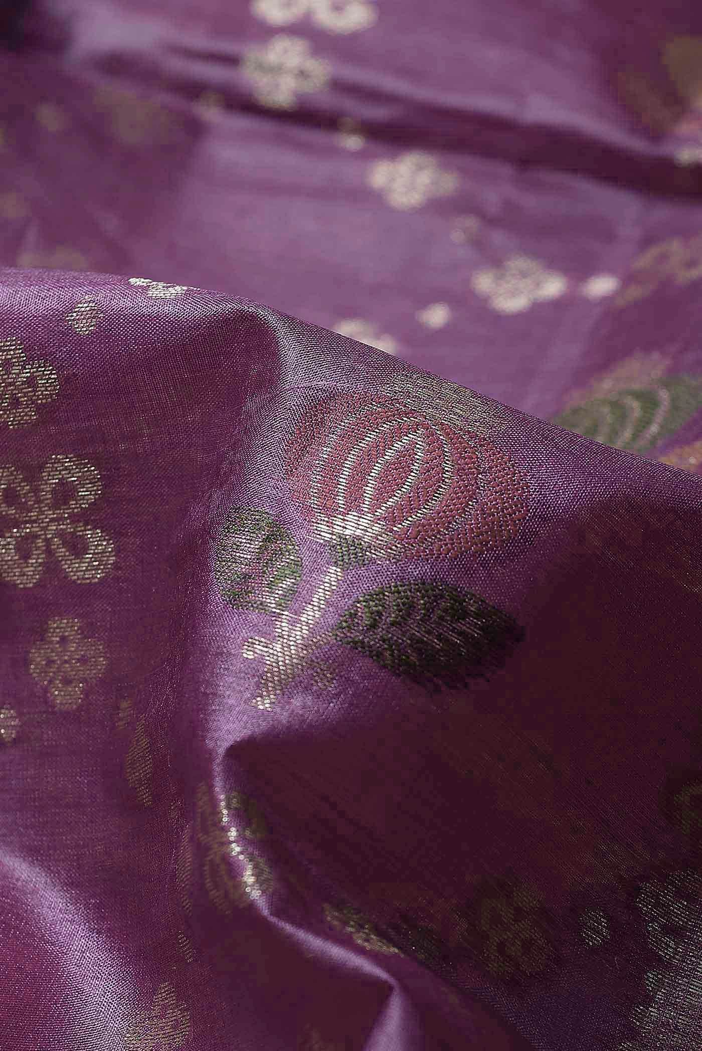 Purple Banarasi Raw Silk Saree