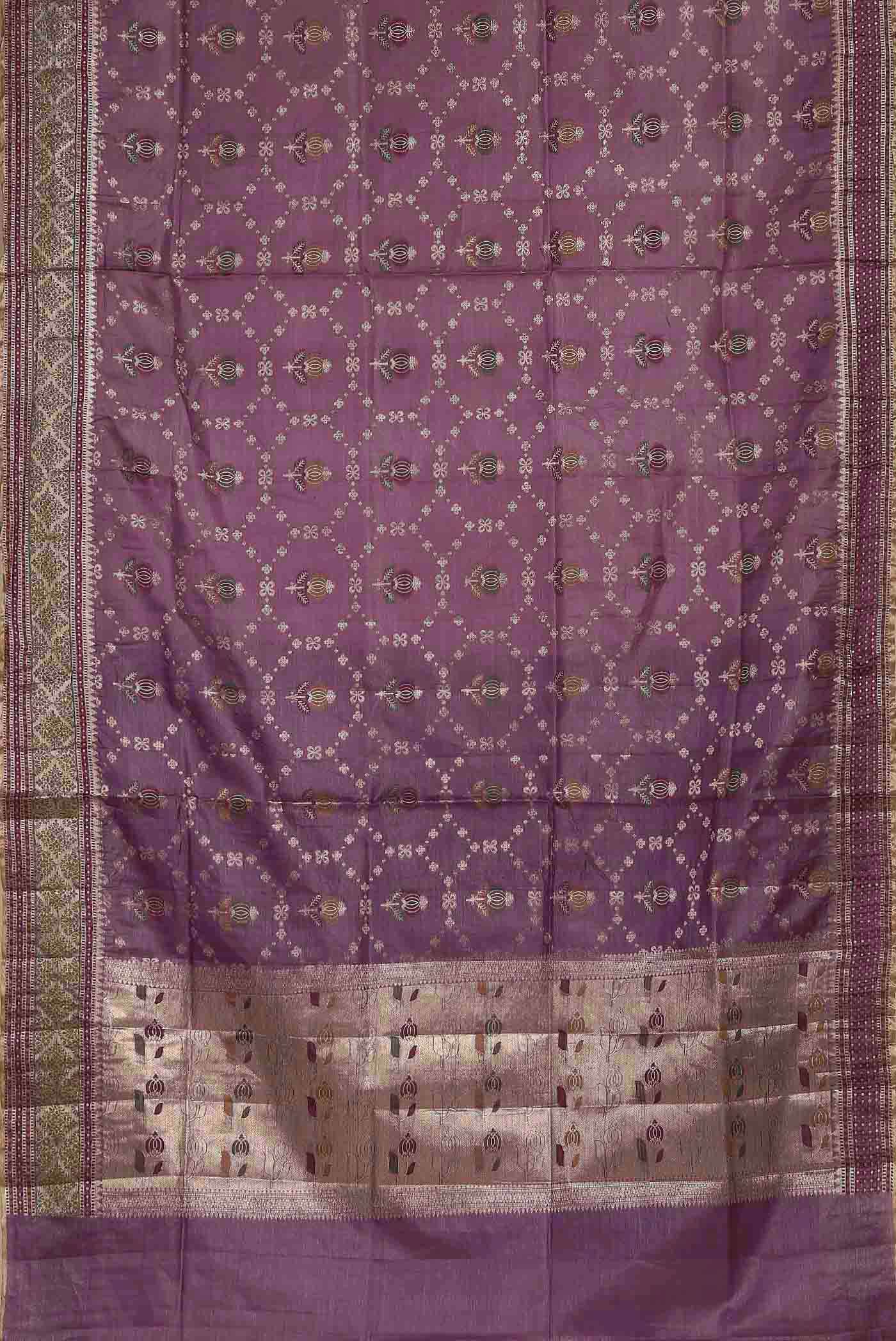 Purple Banarasi Raw Silk Saree