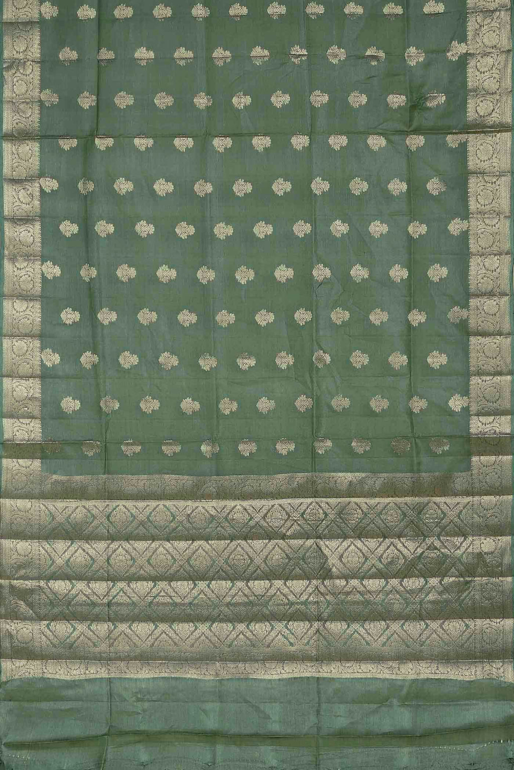 Green Banarasi Raw Silk Saree