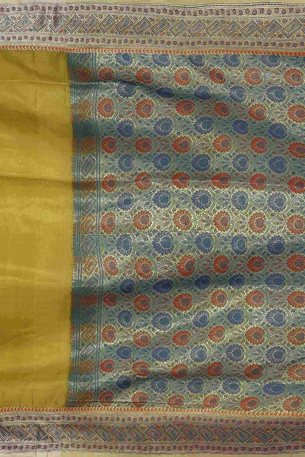 Green Banarasi Tussar Silk Saree