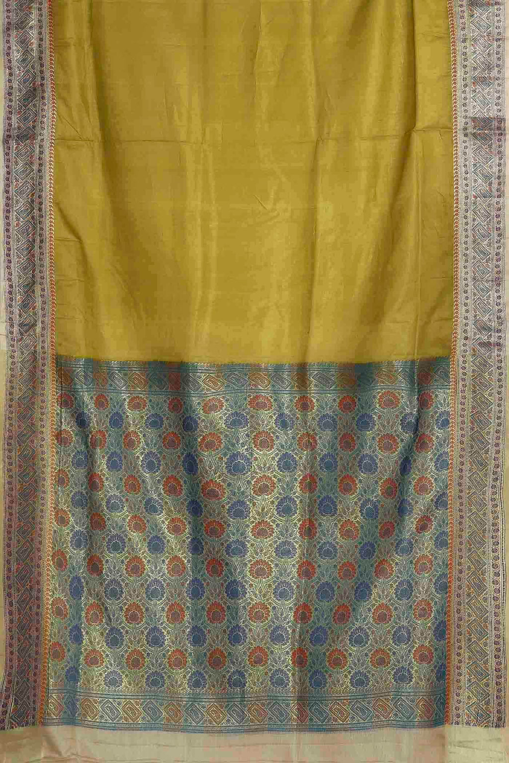 Green Banarasi Tussar Silk Saree