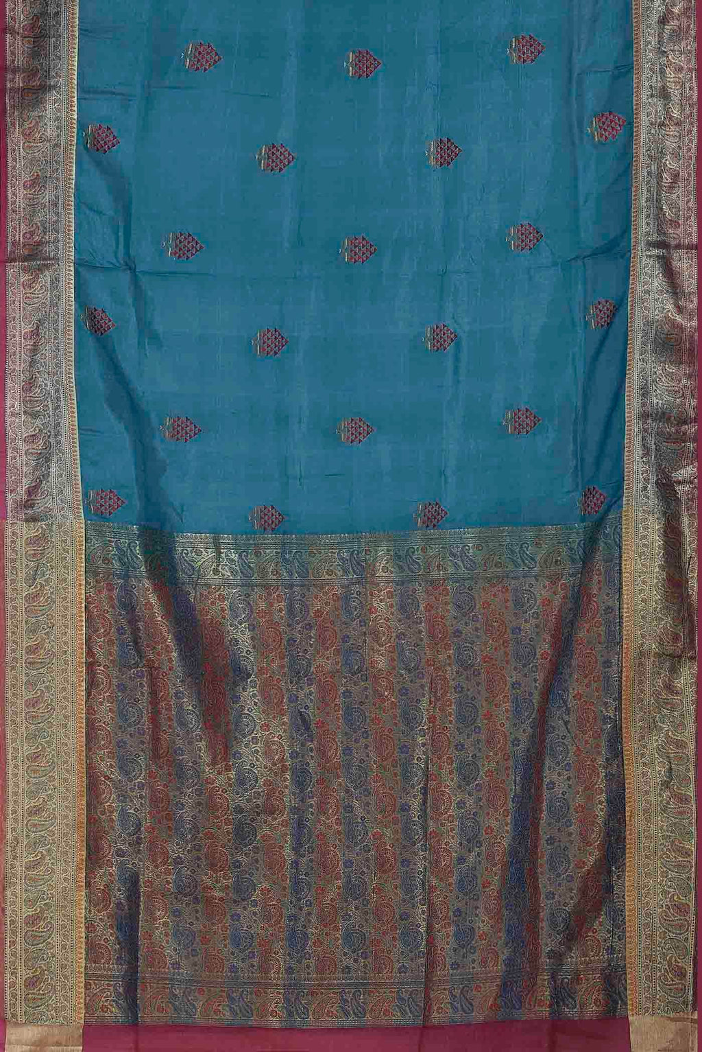 Blue Banarasi Raw Silk Saree