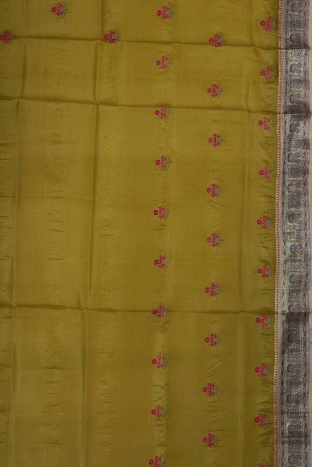 Mehandi Green Banarasi Raw Silk Saree