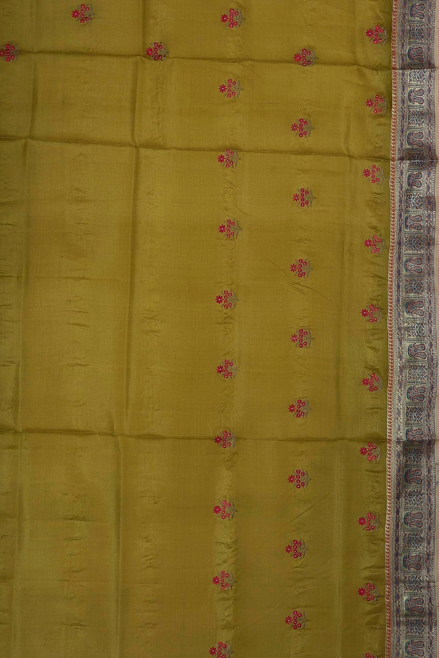 Mehandi Green Banarasi Raw Silk Saree