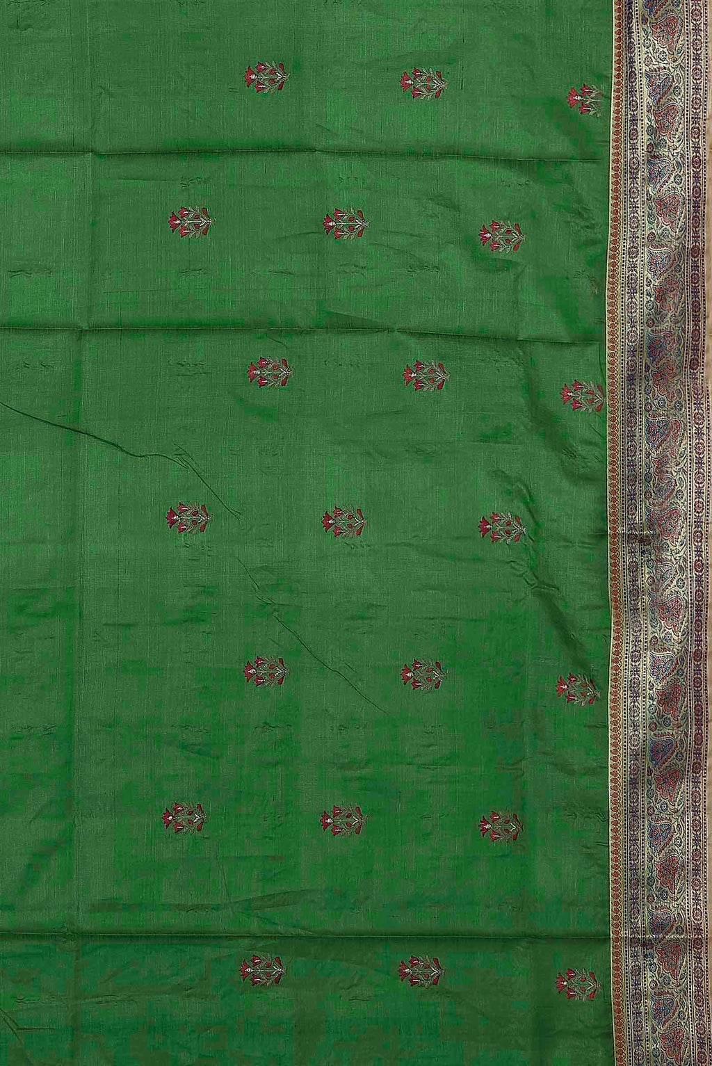 Green Banarasi Tussar Silk Saree