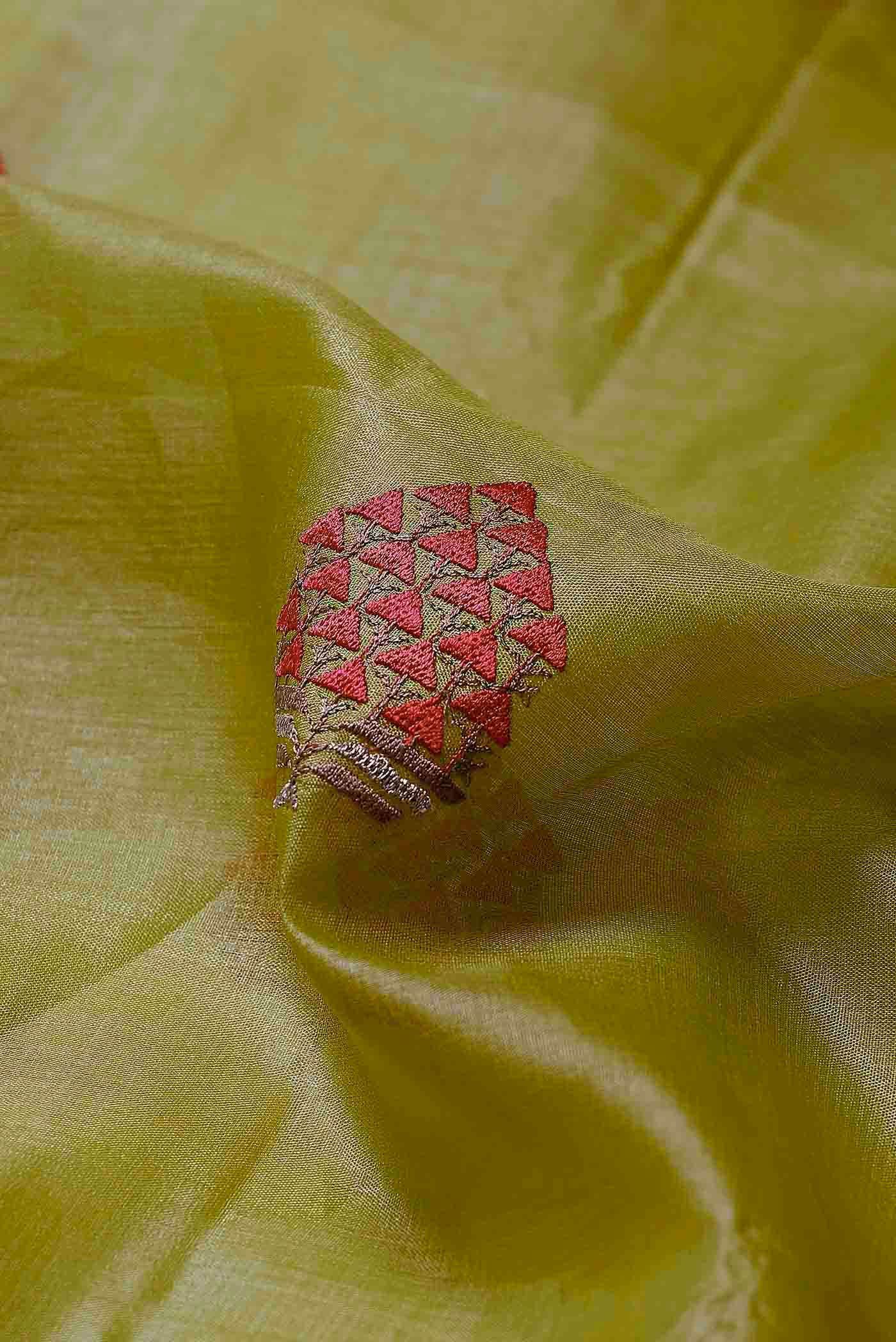 Green Banarasi Raw Silk Saree