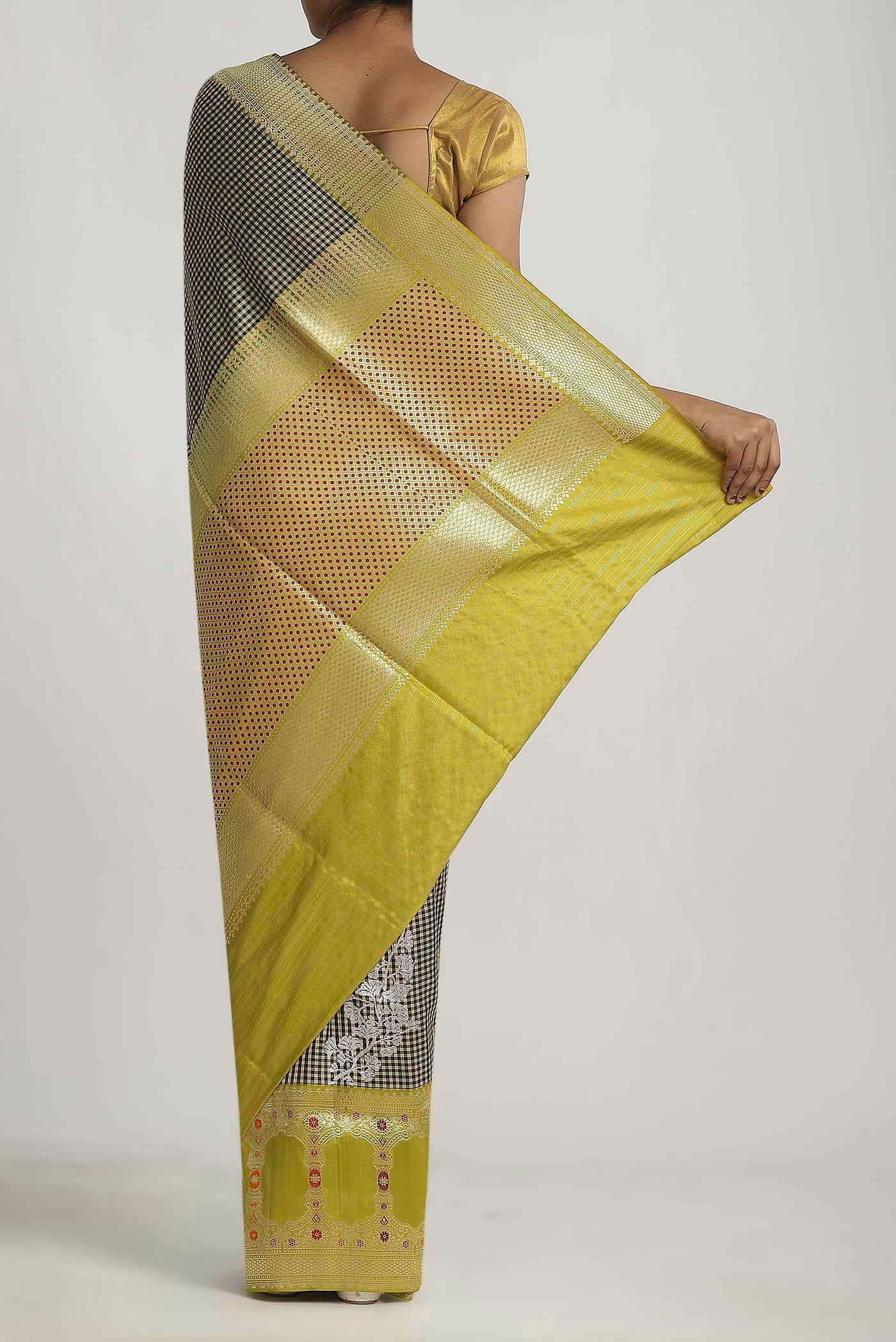 Black Banarasi Silk Saree
