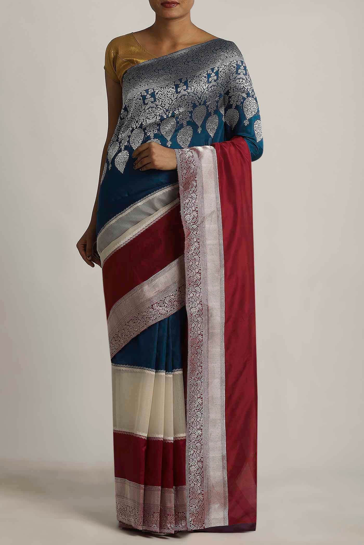 Blue Banarasi Silk Saree