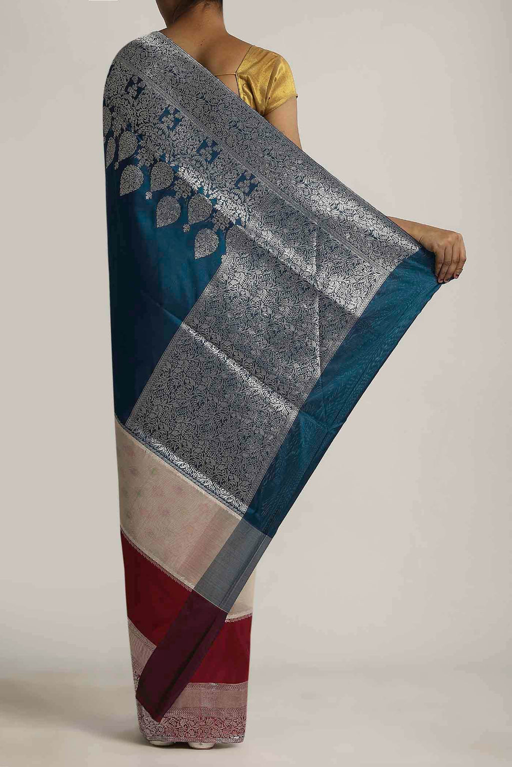 Blue Banarasi Silk Saree