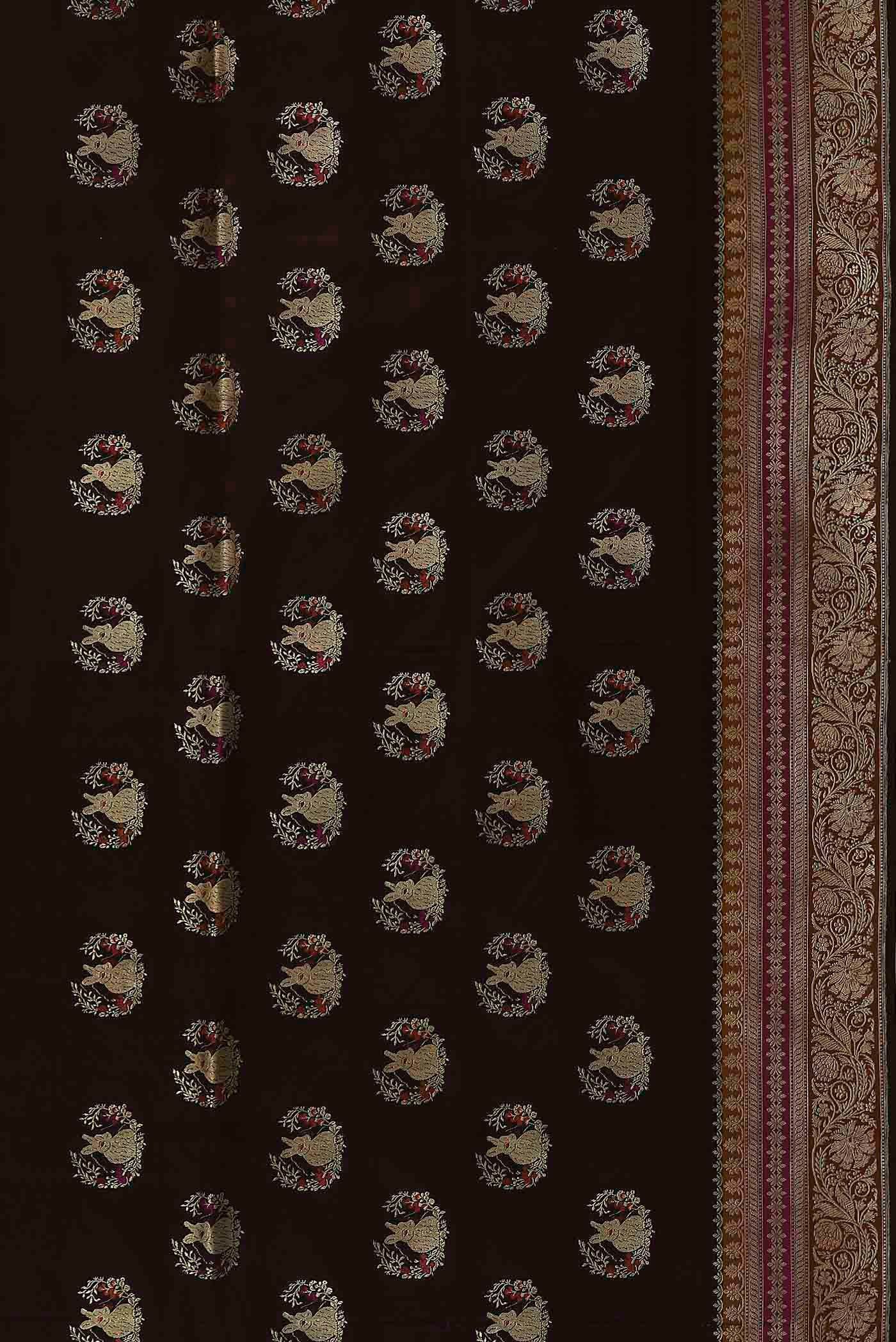 Coffee Brown Banarasi Silk Saree