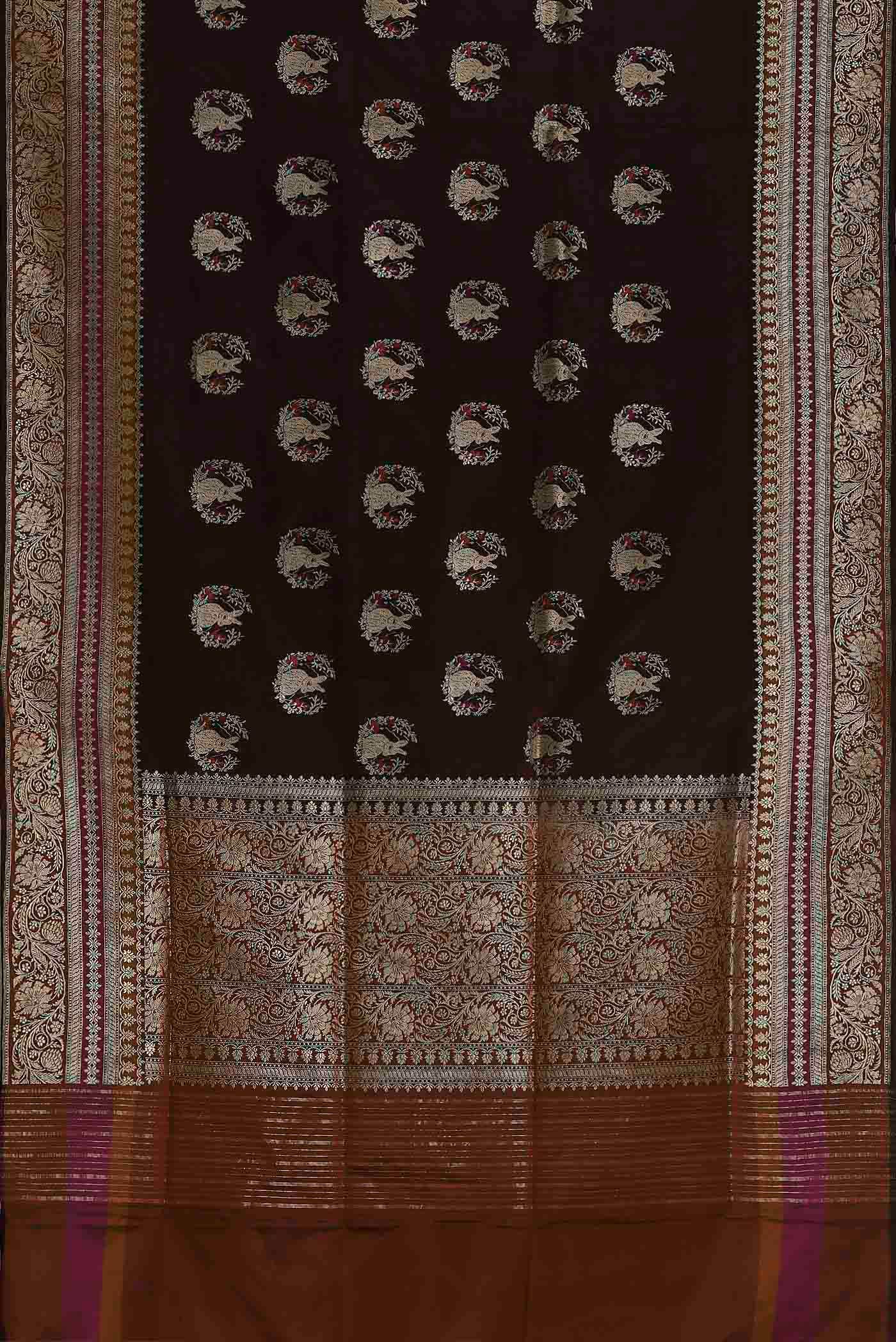 Coffee Brown Banarasi Silk Saree