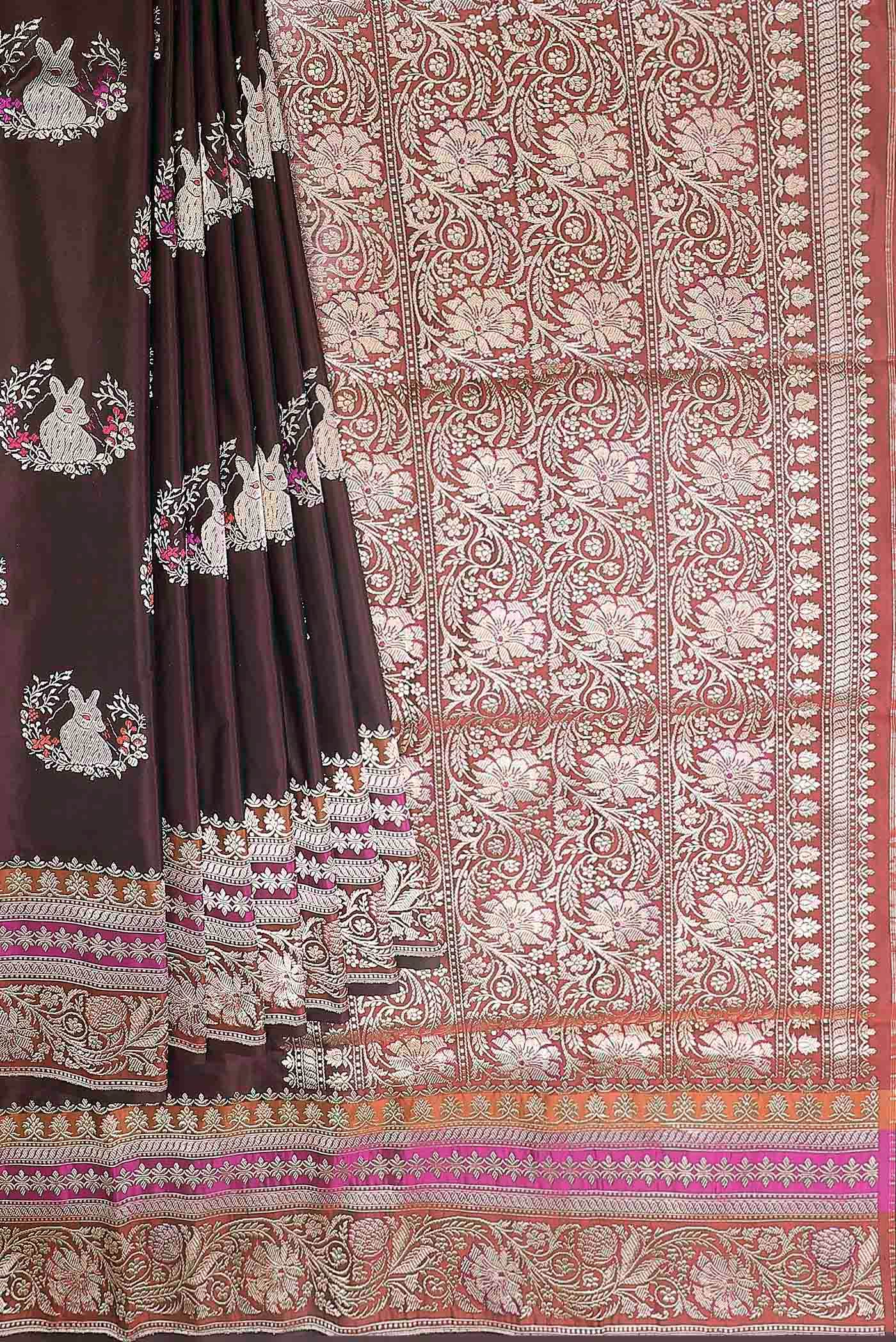 Coffee Brown Banarasi Silk Saree