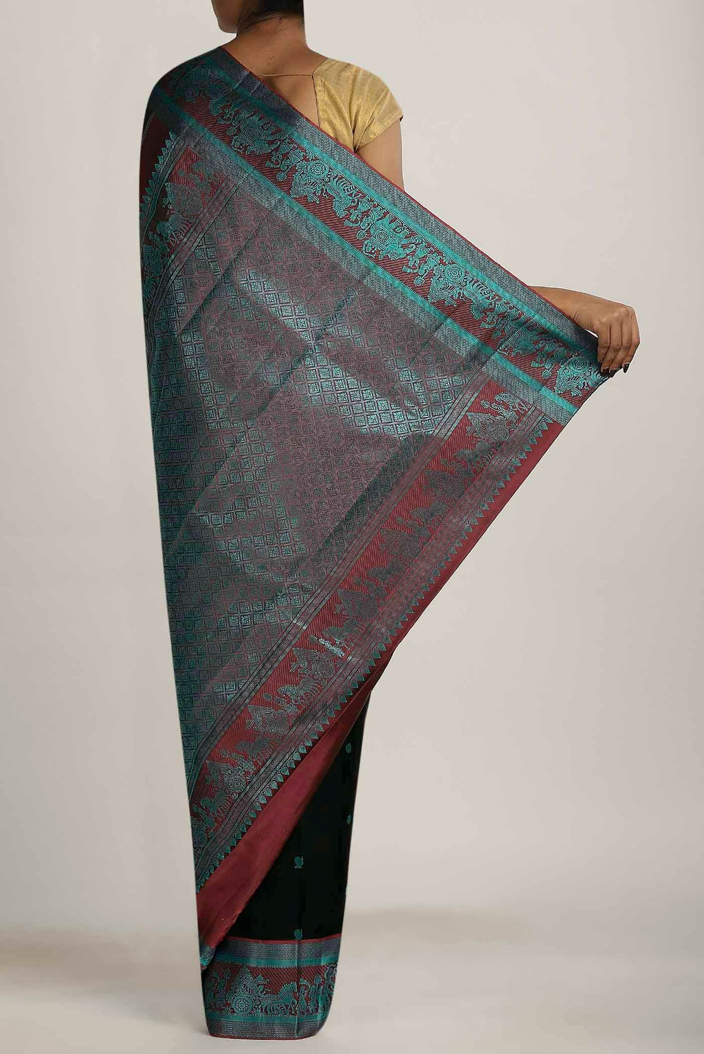 Black Kanchipuram Silk Saree