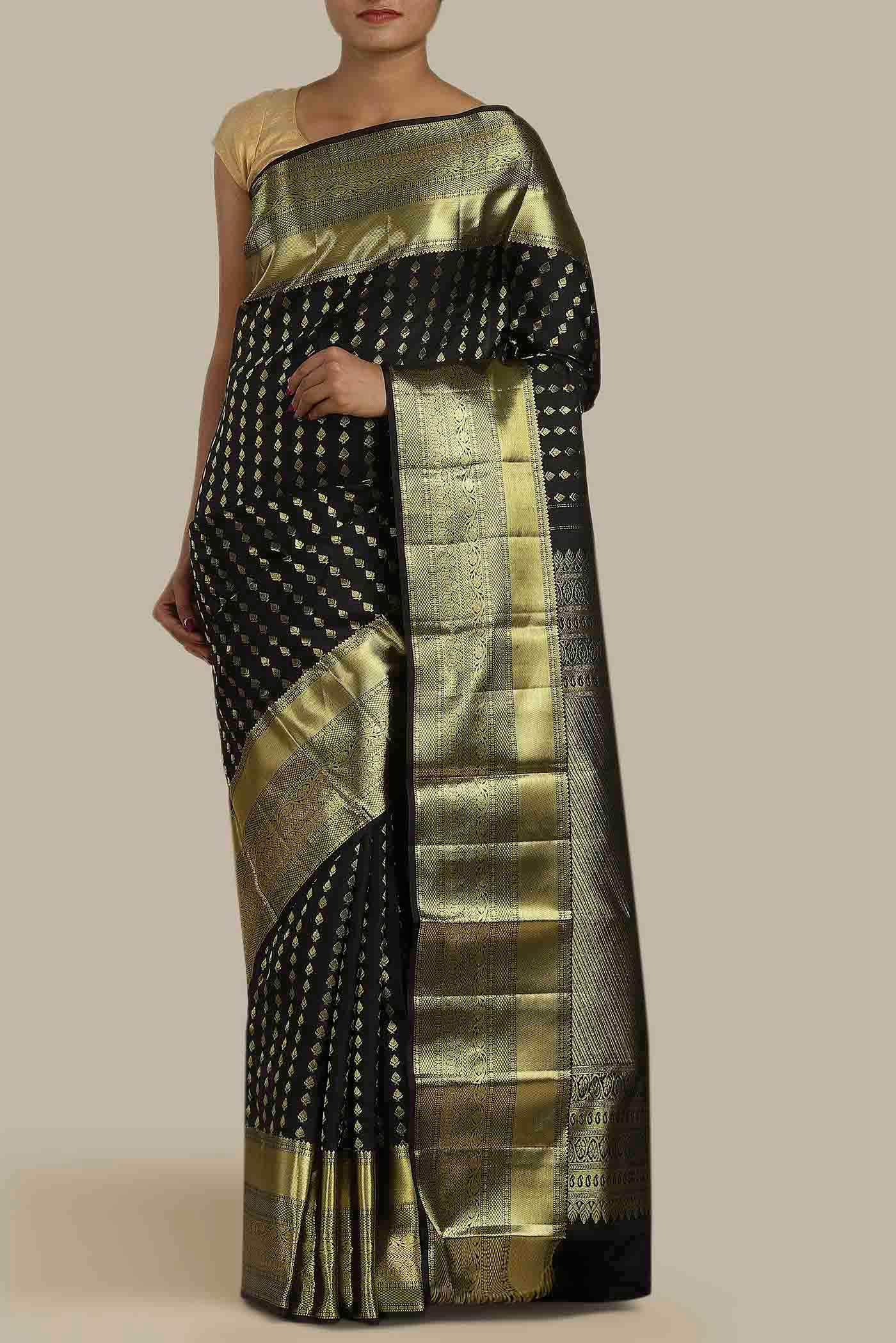Black Kanchipuram Silk Saree