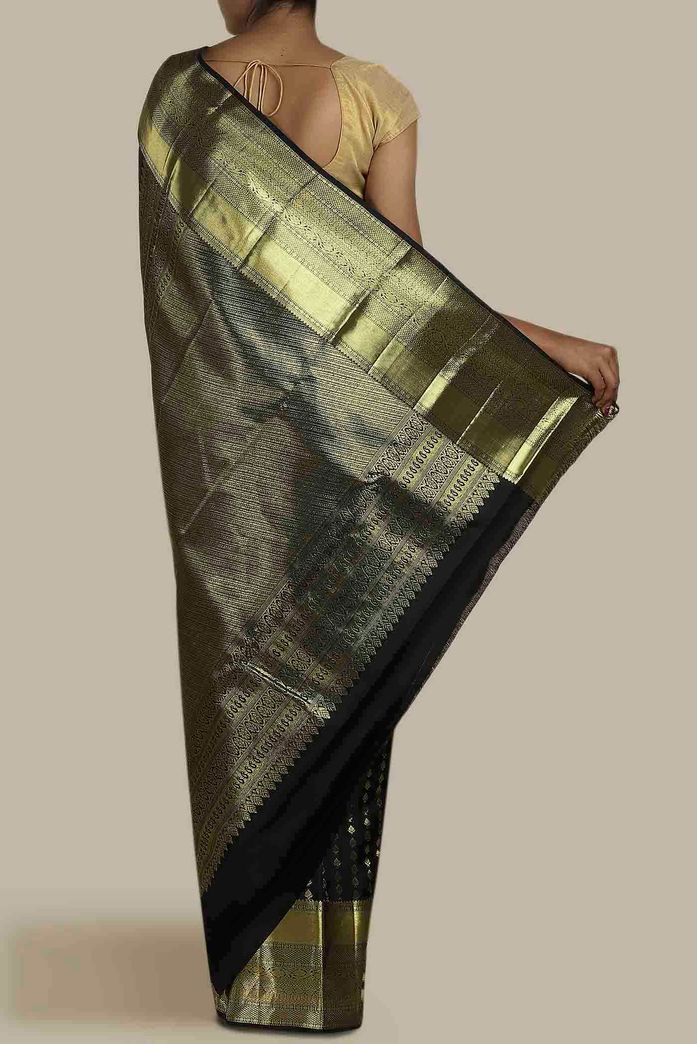 Black Kanchipuram Silk Saree