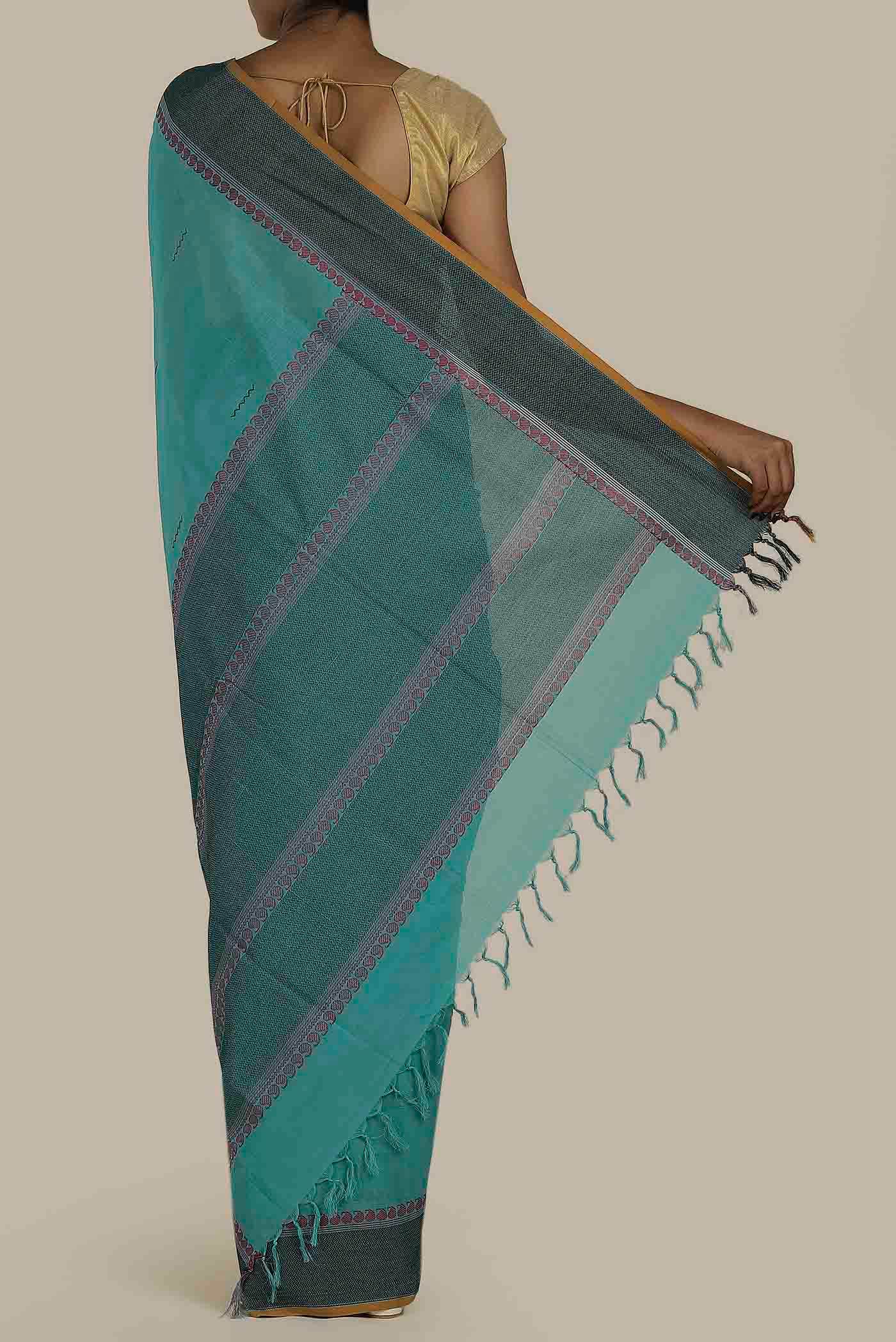 Blue Cotton Saree