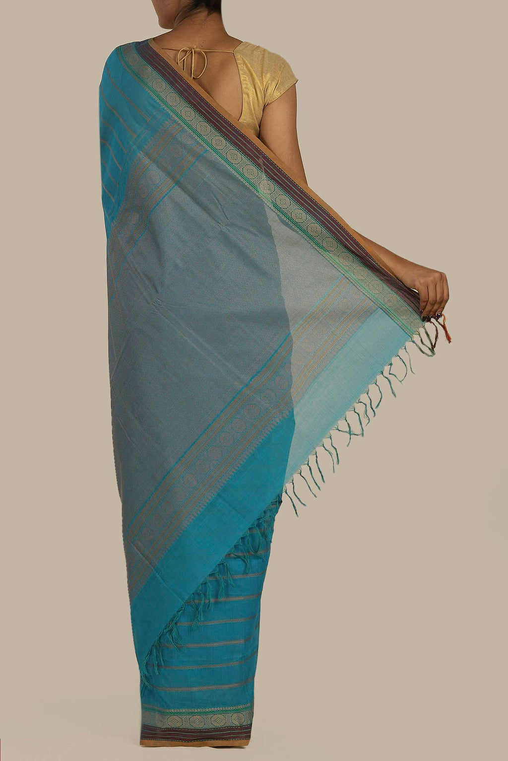 Blue Cotton Saree