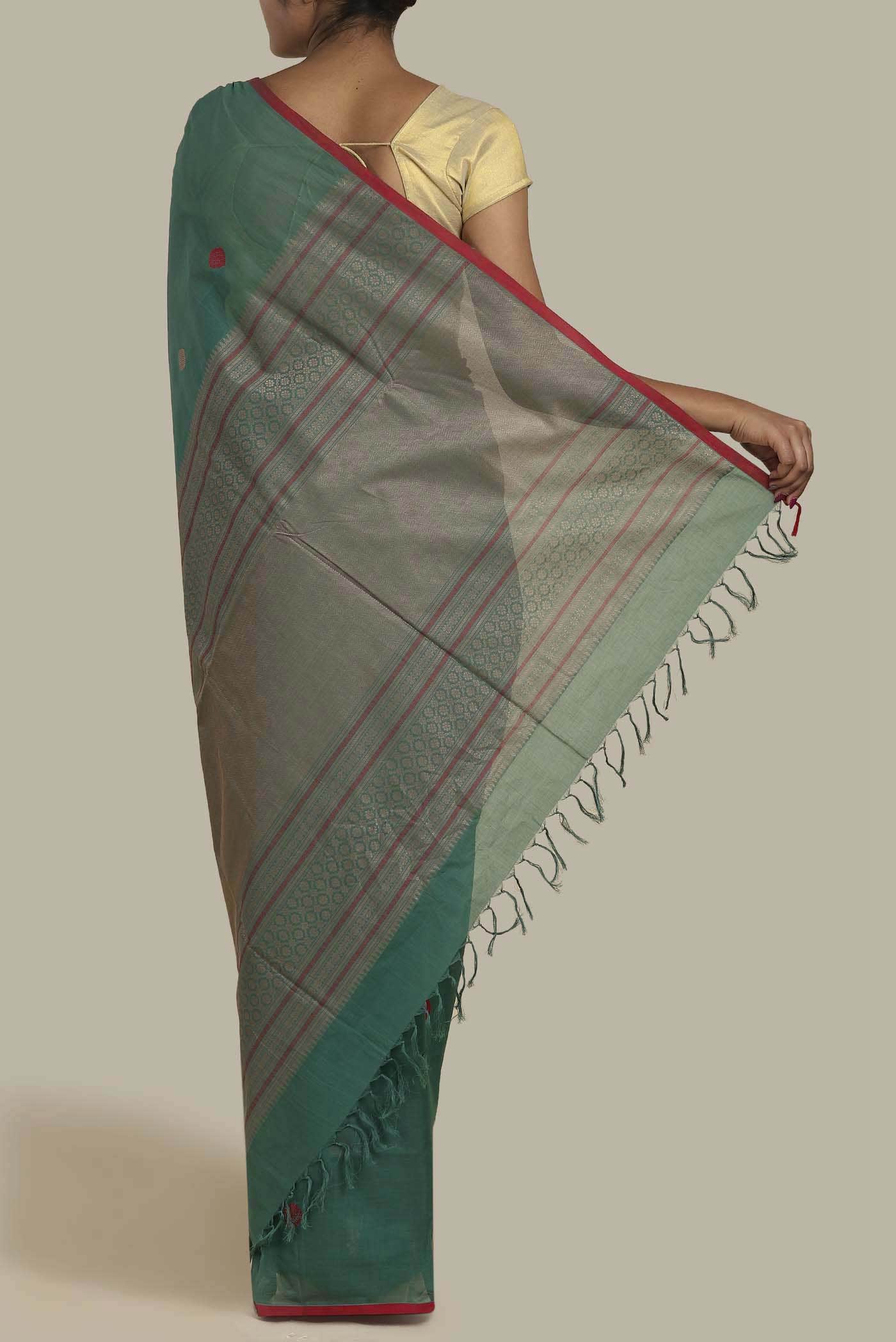 Green Coimbatore Cotton Saree
