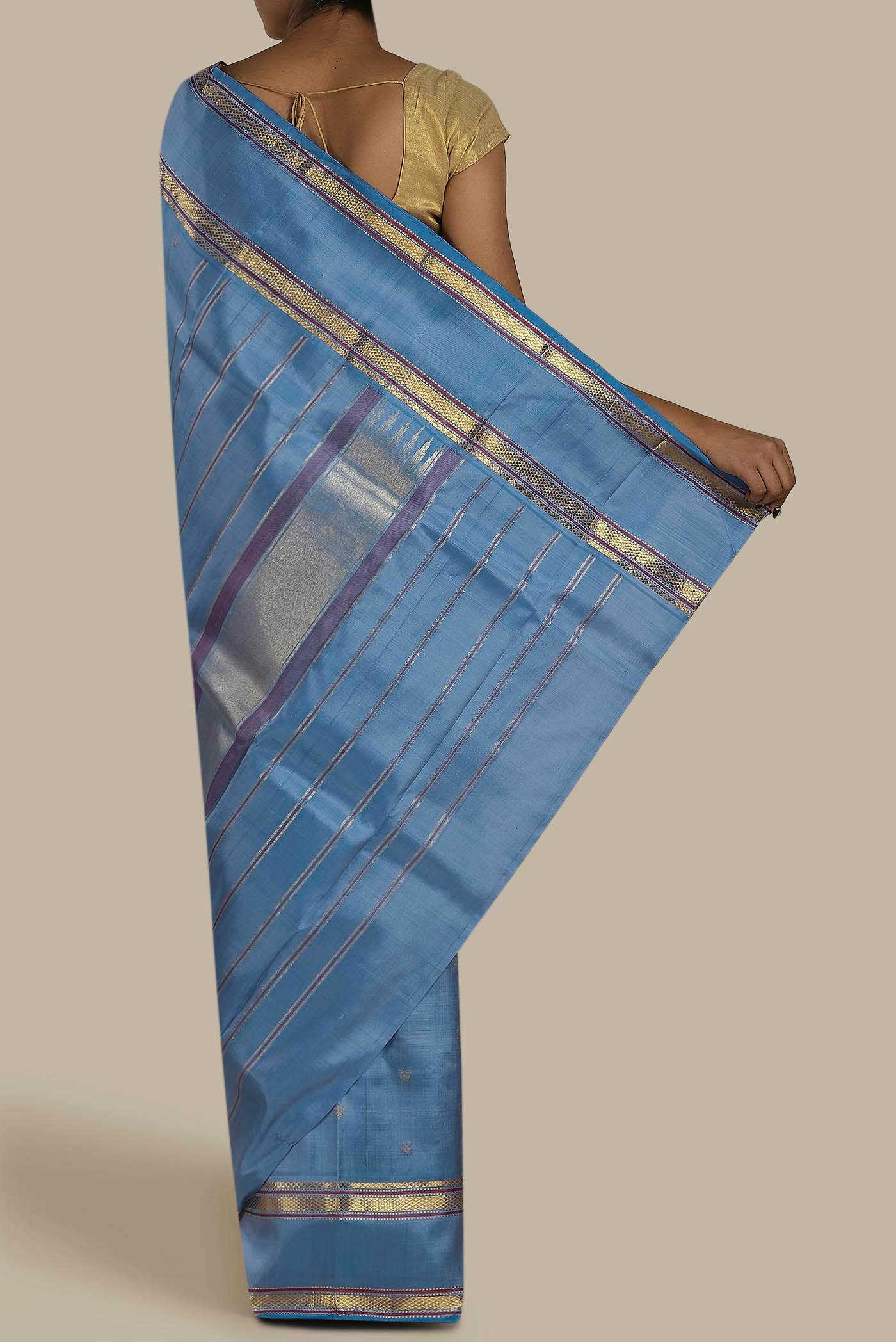 Blue Kanchipuram Silk Saree
