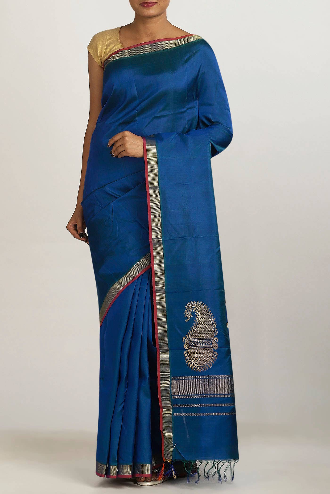 Blue Kanchipuram Silk Saree