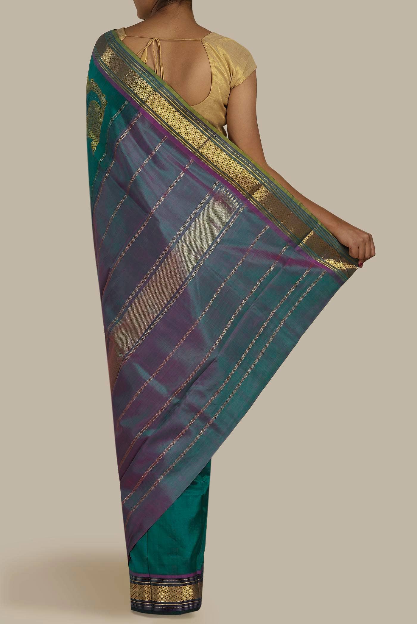Blue Kanchipuram Silk Saree
