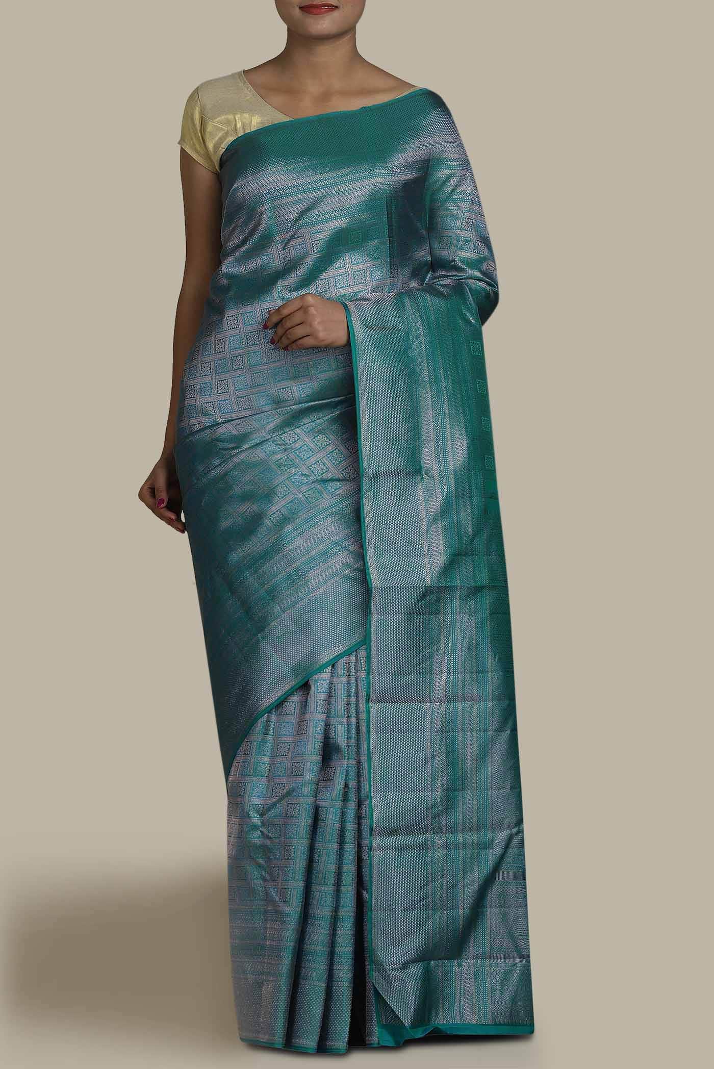 Blue Kanchipuram Silk Saree