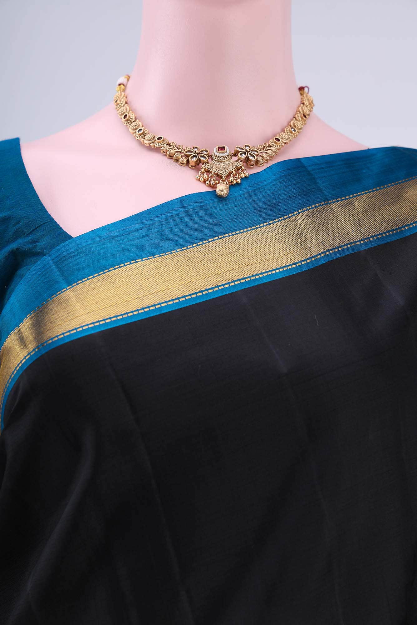 Black Kanchipuram Silk Saree