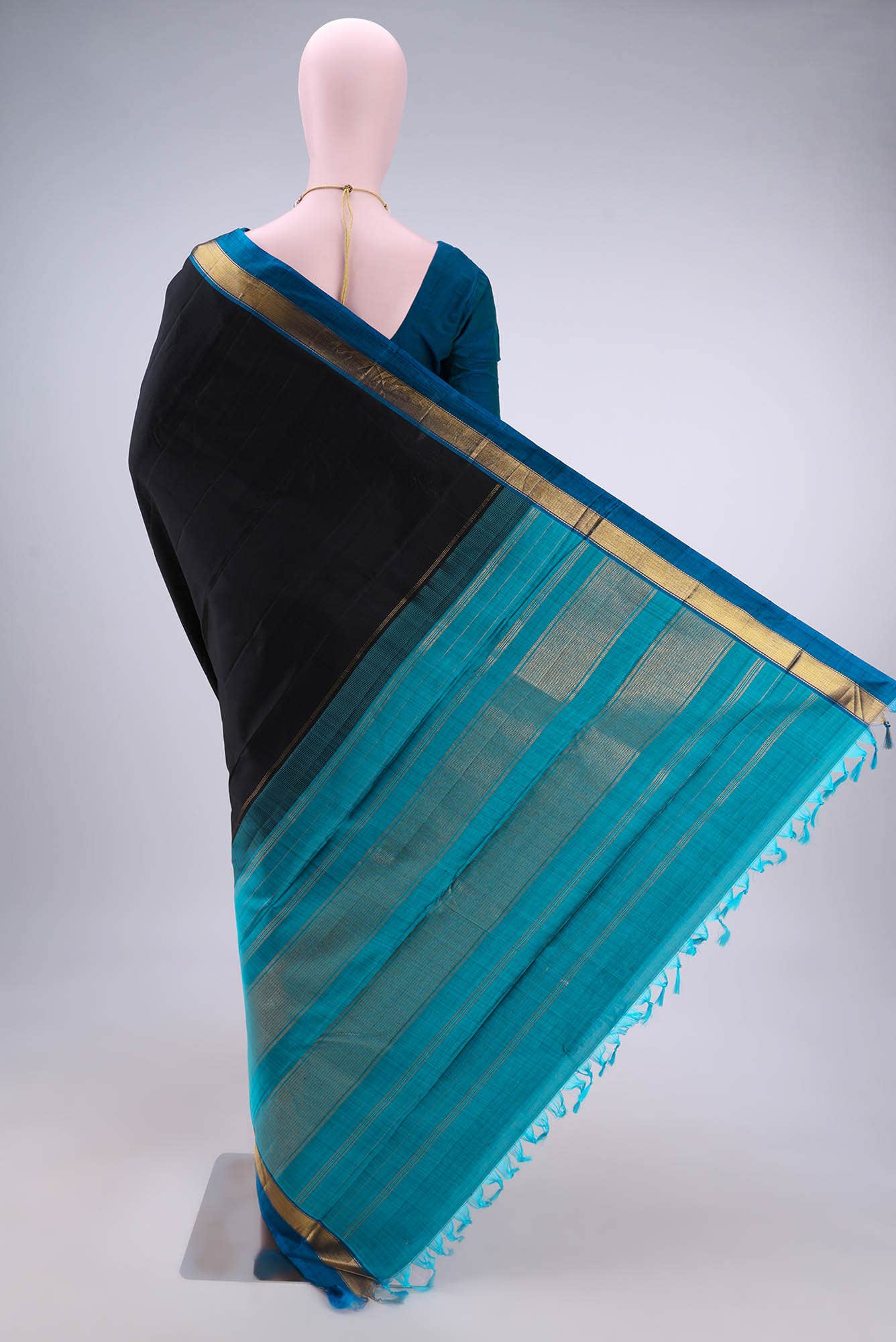 Black Kanchipuram Silk Saree