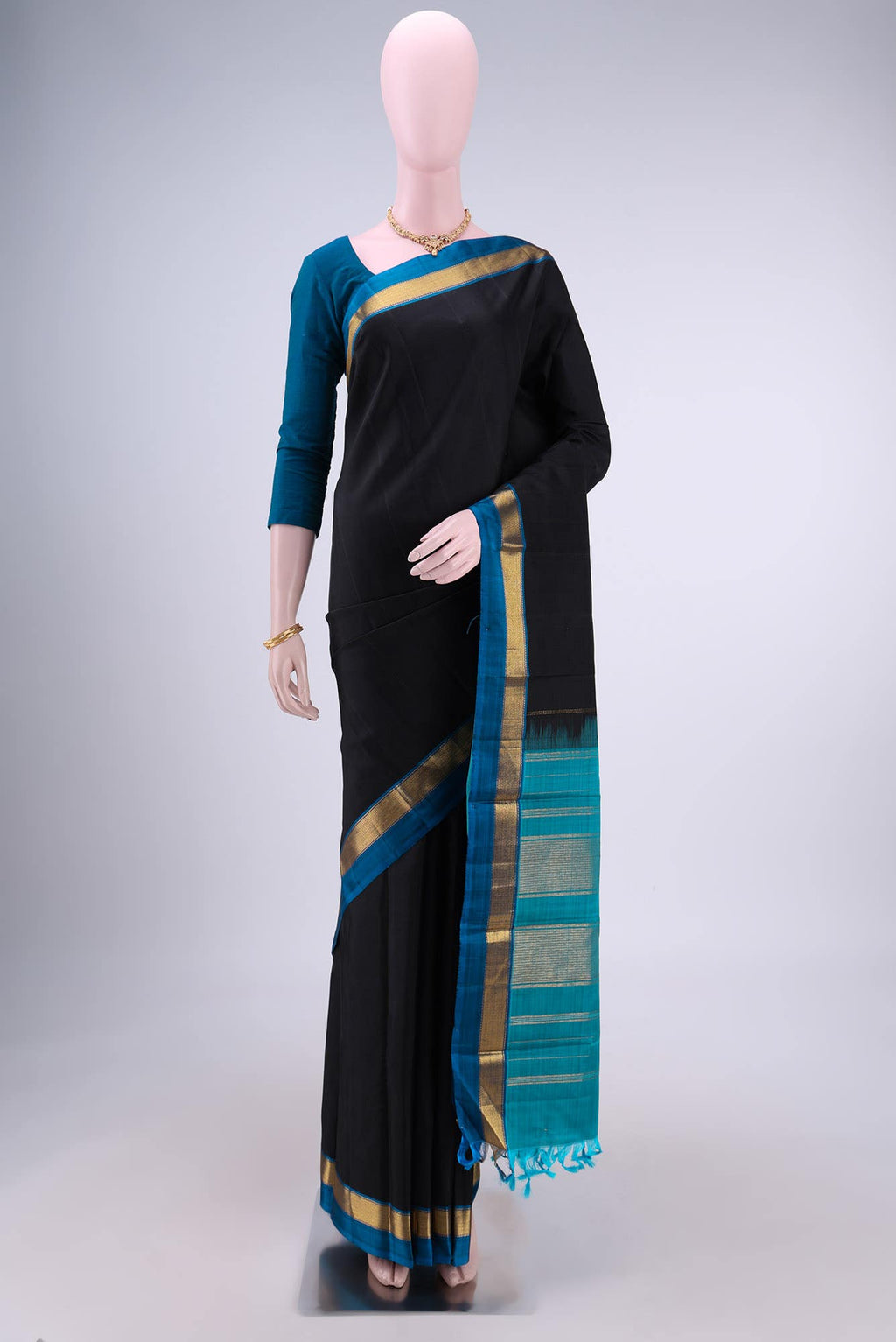 Black Kanchipuram Silk Saree