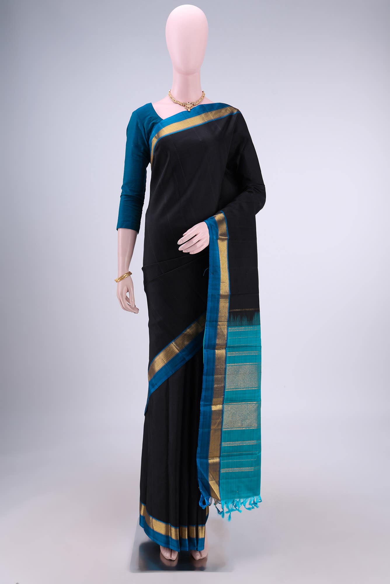 Black Kanchipuram Silk Saree