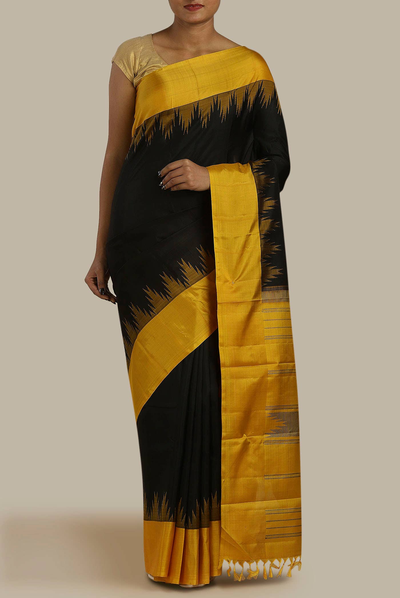 Black Kanchipuram Silk Saree