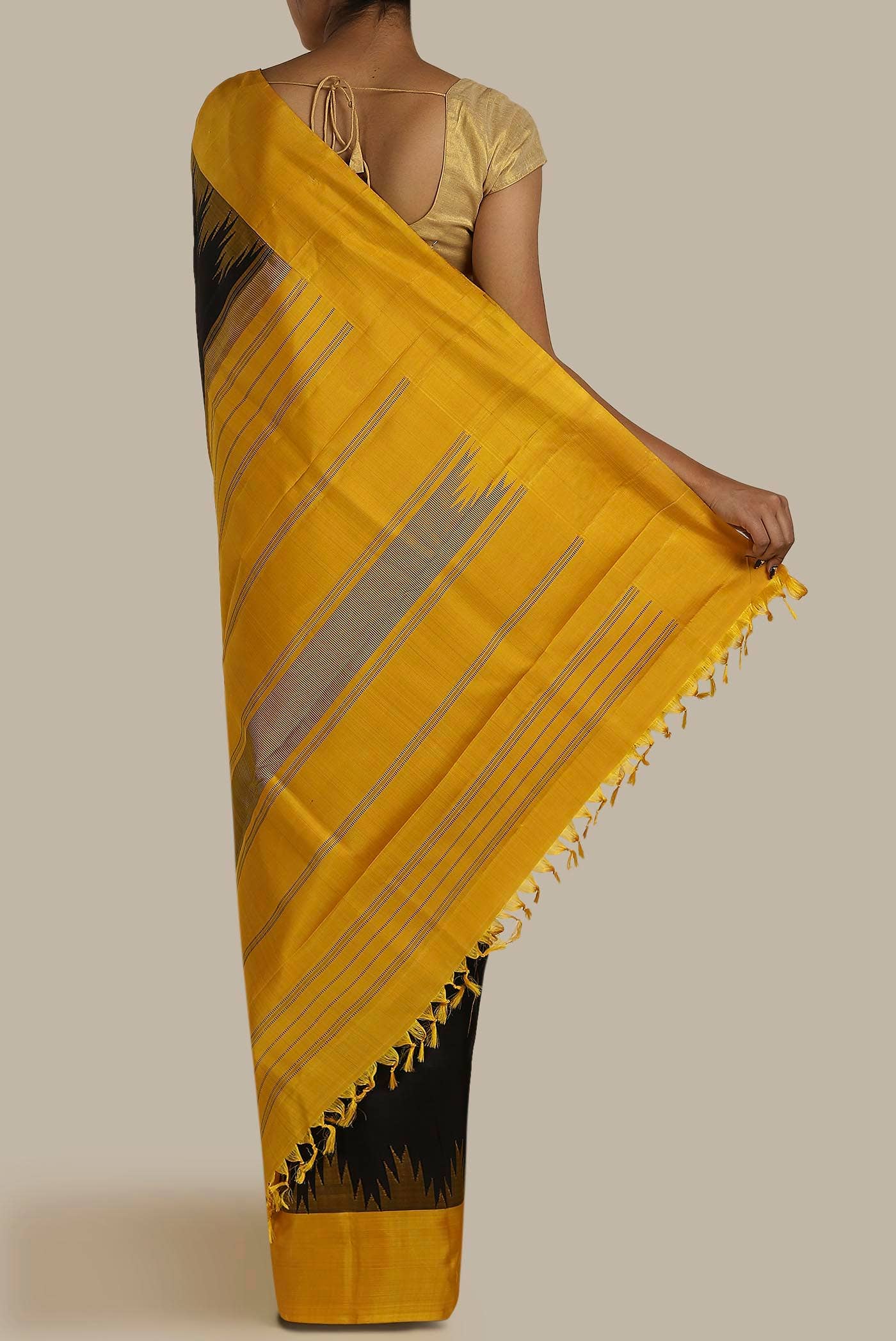 Black Kanchipuram Silk Saree