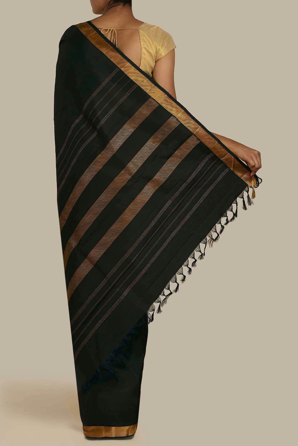 Black Bangalore Silk Saree