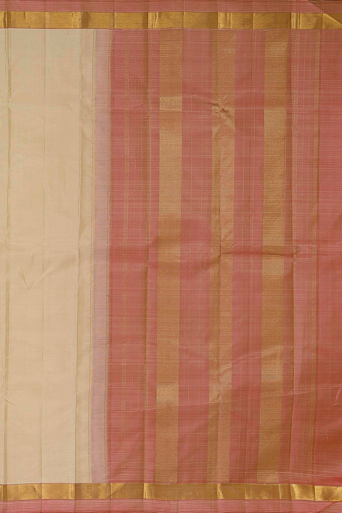 Cream Kanchipuram Silk Saree
