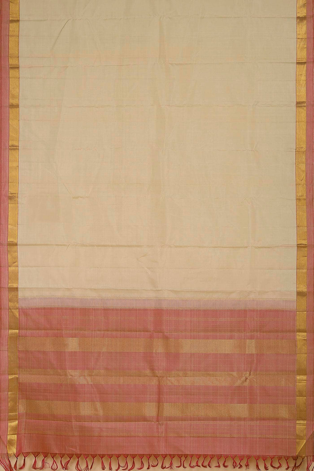 Cream Kanchipuram Silk Saree