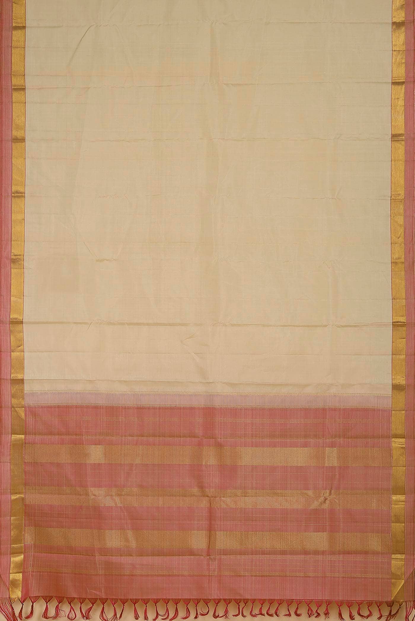 Cream Kanchipuram Silk Saree