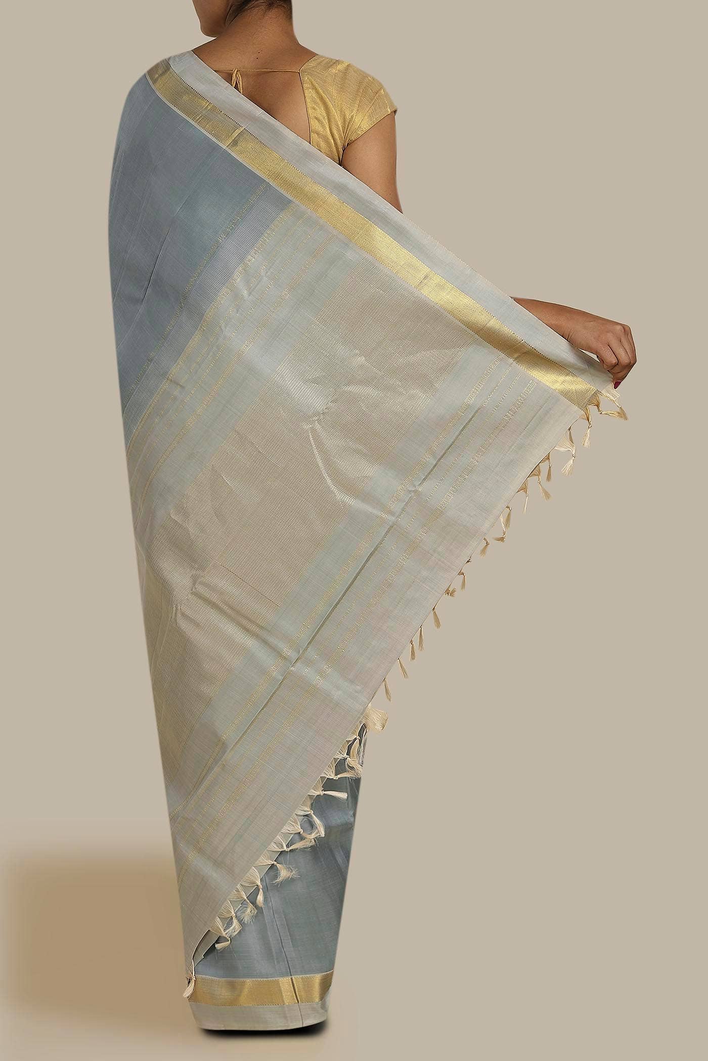 Blue Kanchipuram Silk Saree