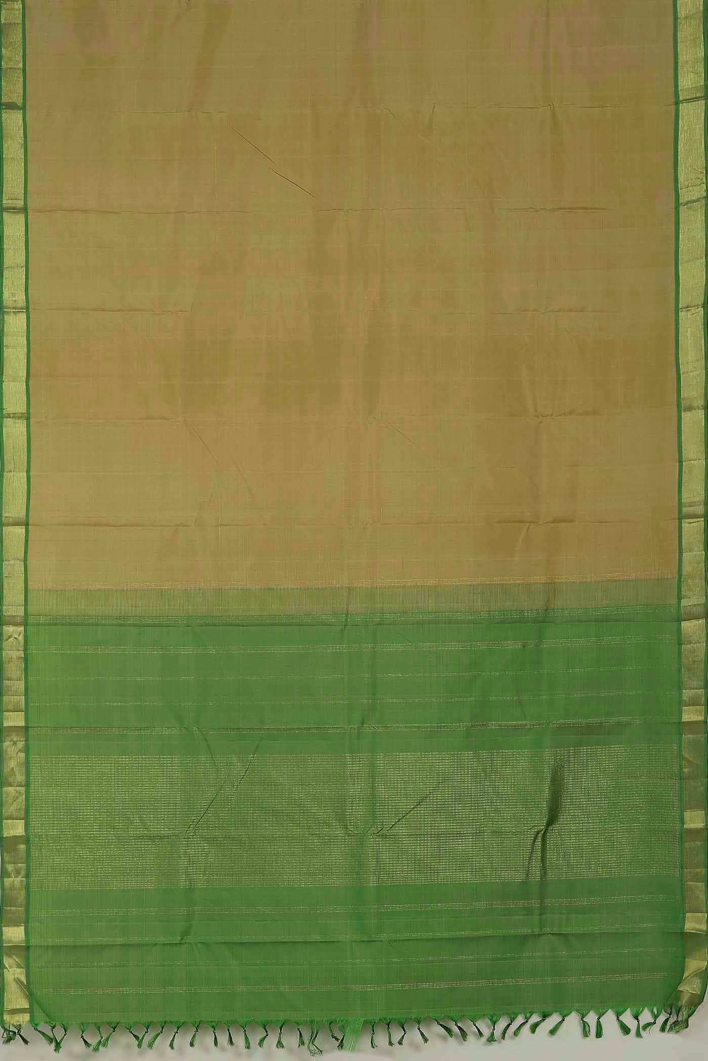 Beige Kanchipuram Silk Saree