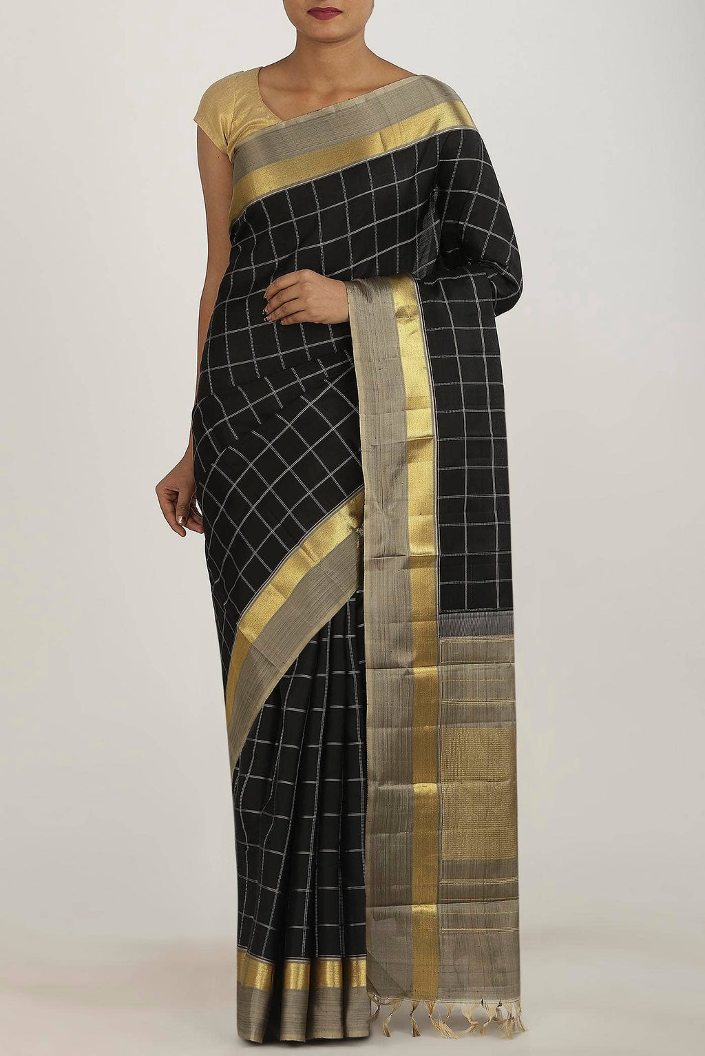 Black Kanchipuram Silk Saree