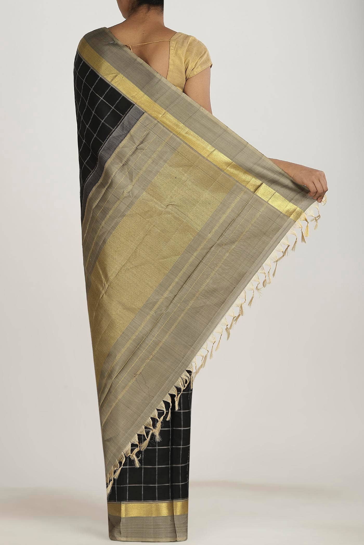 Black Kanchipuram Silk Saree