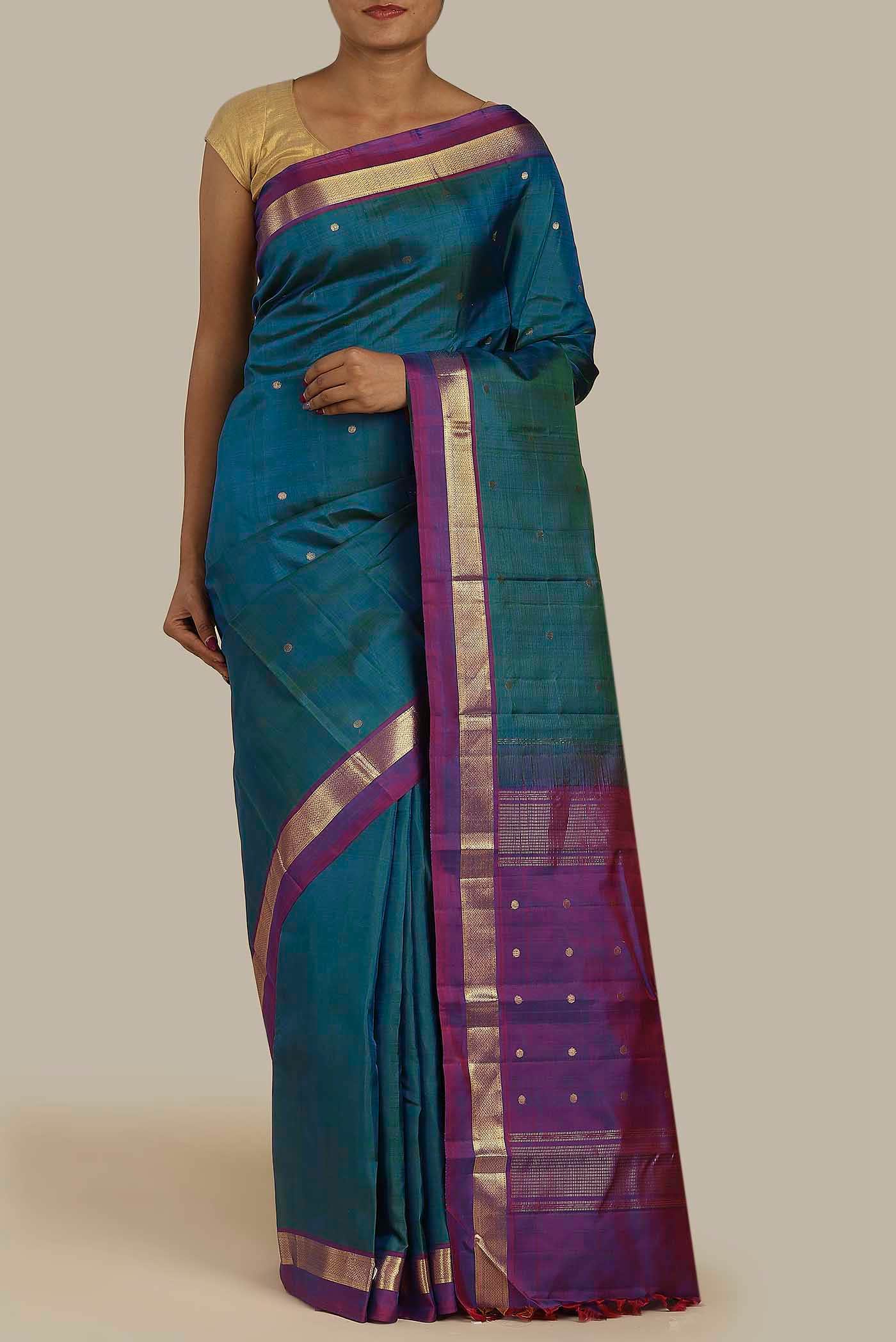 Blue Kanchipuram Silk Saree