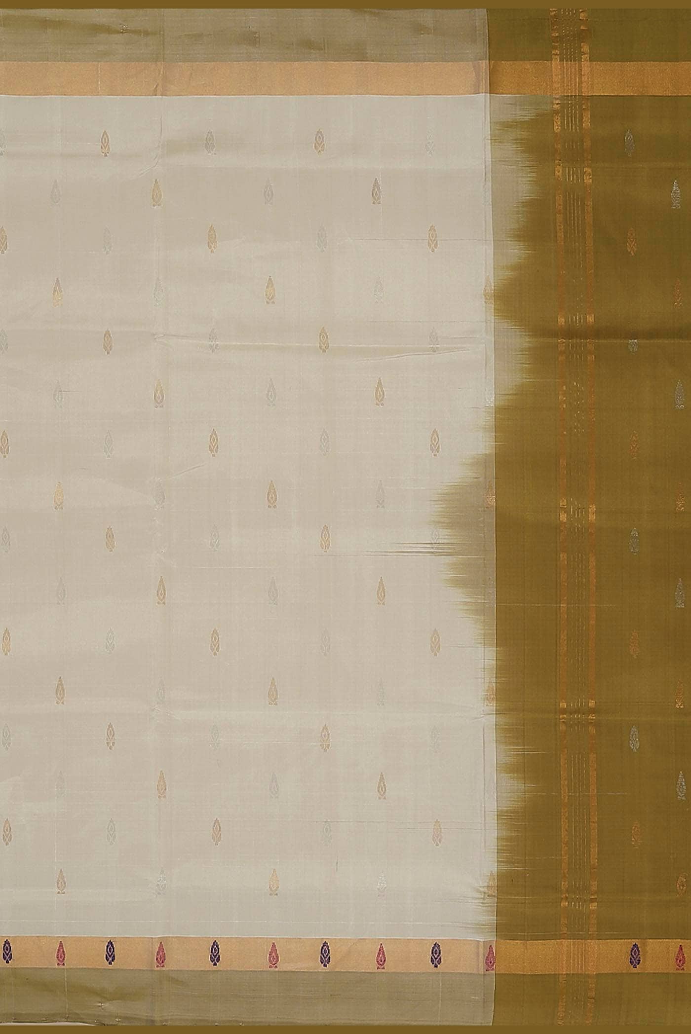 White Dual Tone Uppada Silk Saree