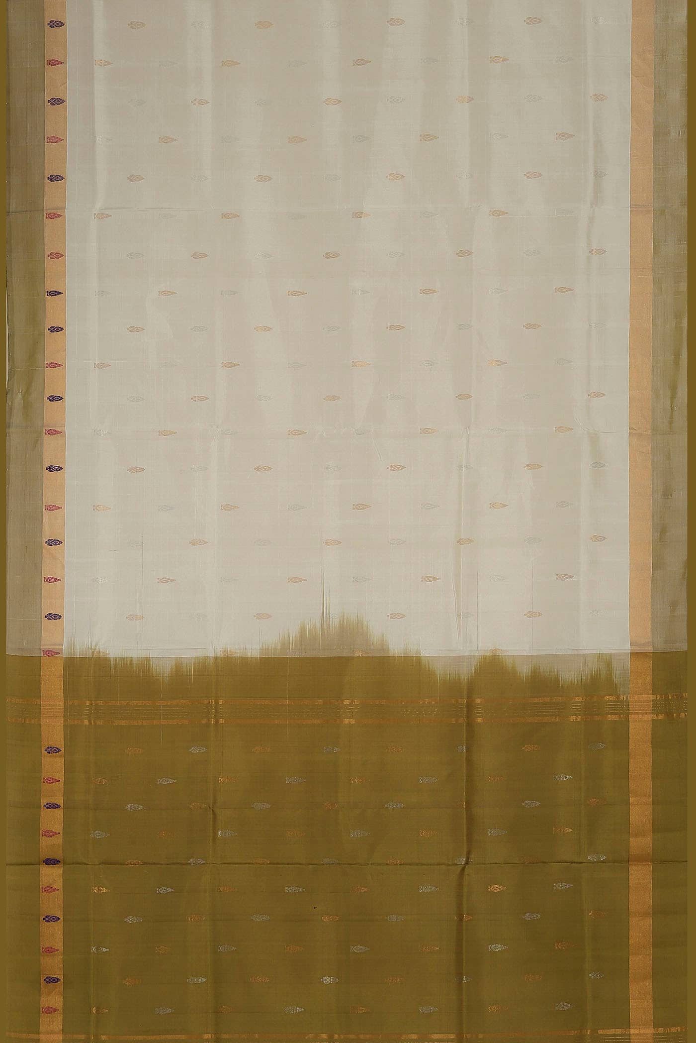 White Dual Tone Uppada Silk Saree